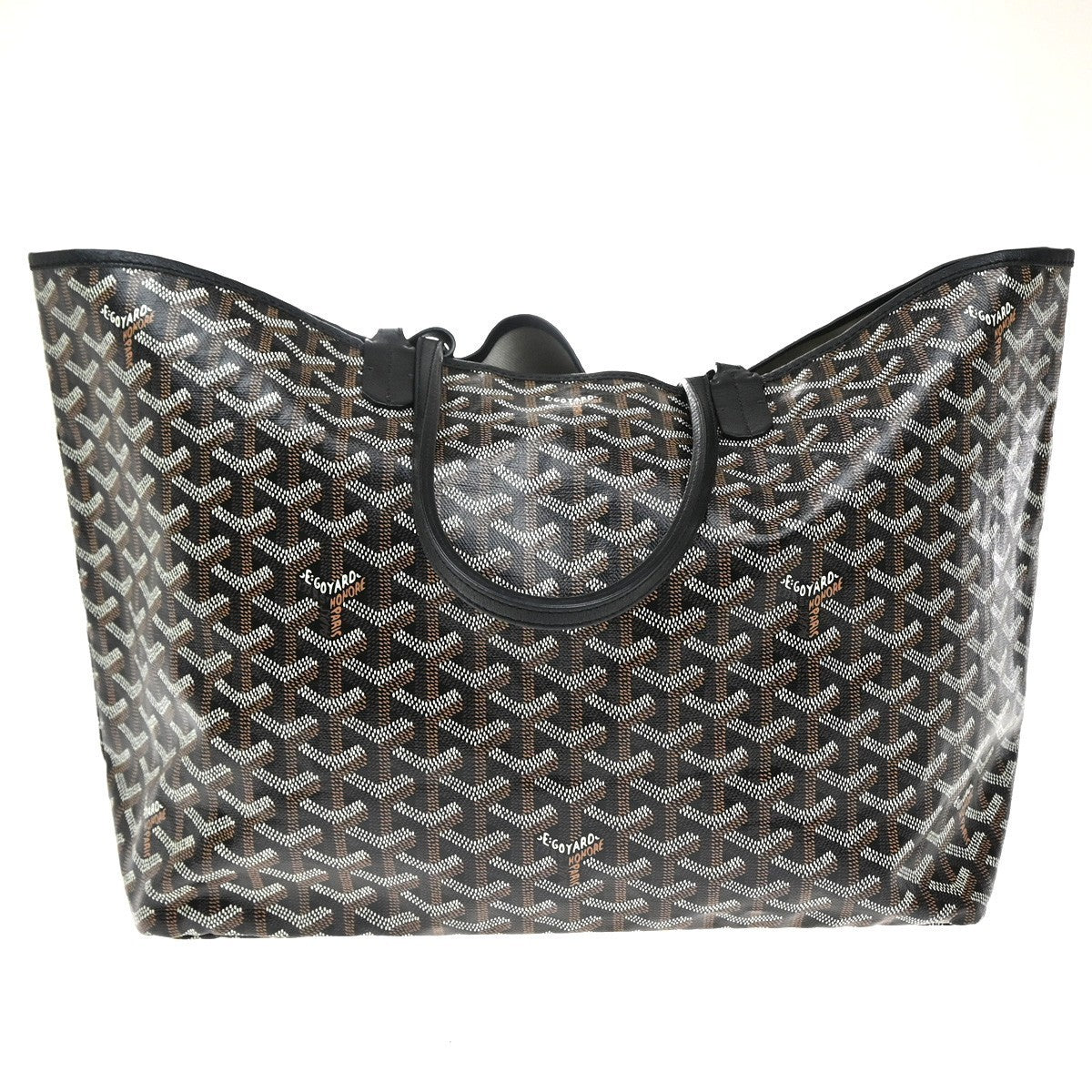 GOYARD Saint Louis PM Shoulder Tote Bag Coating Canvas Leather Black 332RF940