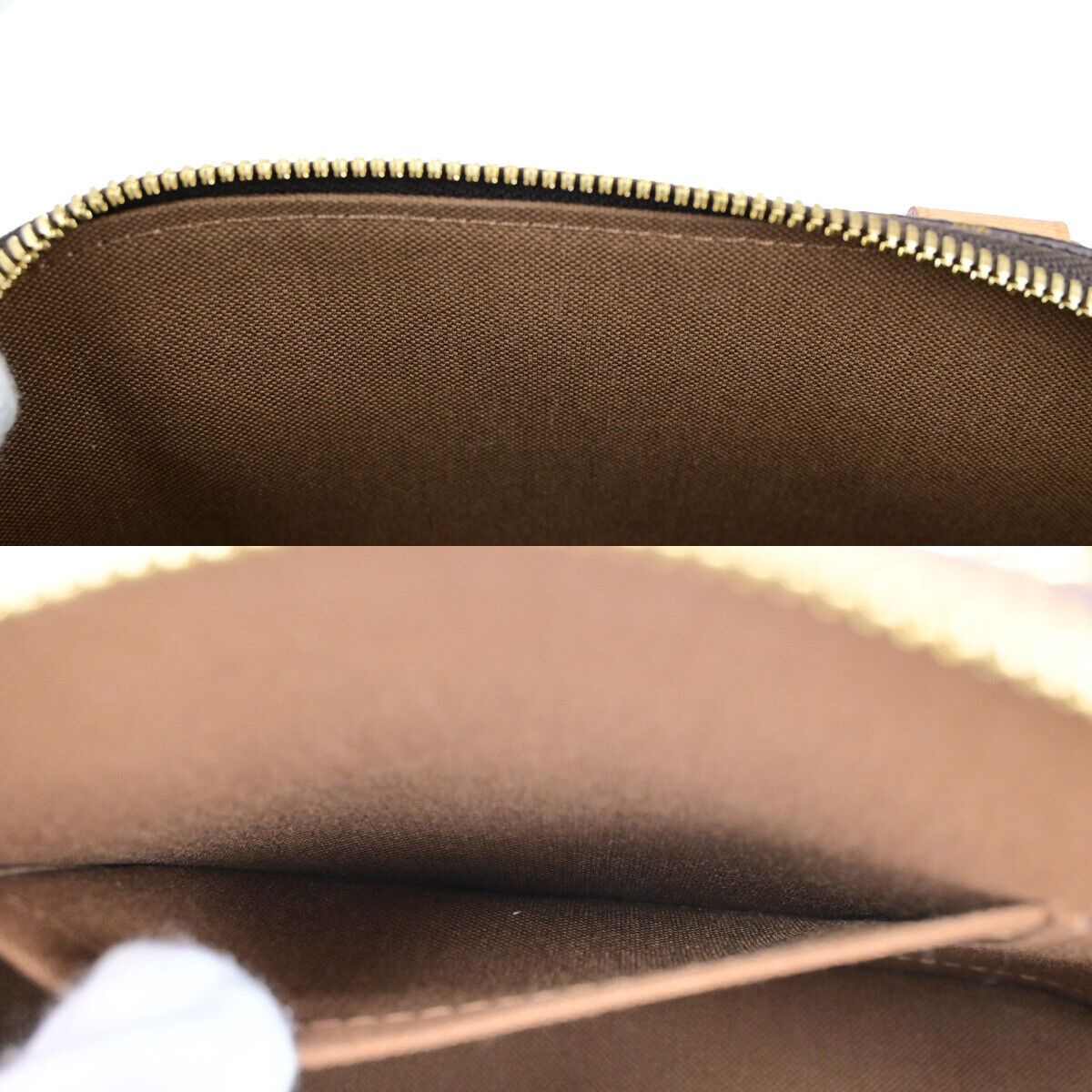 LOUIS VUITTON Alma BB 2Way Hand Bag Monogram Leather Brown Gold M53152 690RF198