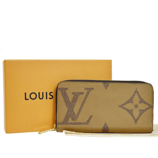 LOUIS VUITTON Zippy Wallet Purse Monogram Giant Reverse Brown M69353 58RC954