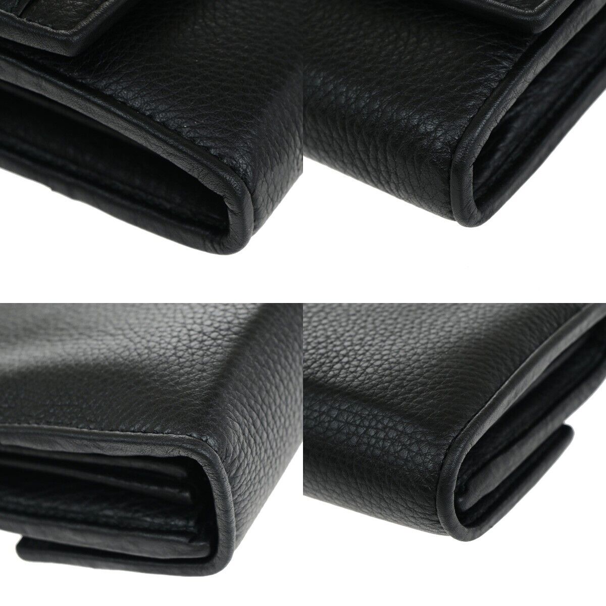 GUCCI GG Logo Bifold Long Wallet Leather Black Made in Italy 65EC001