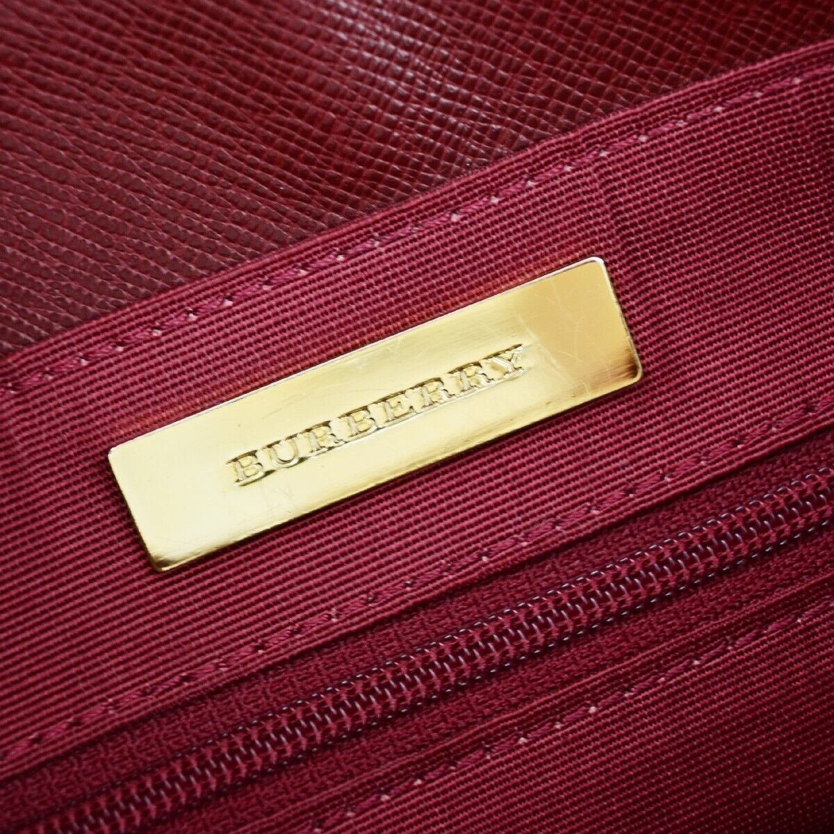 BURBERRY Logo Nova Check Shoulder Bag Canvas Leather Beige Bordeaux 60KA218