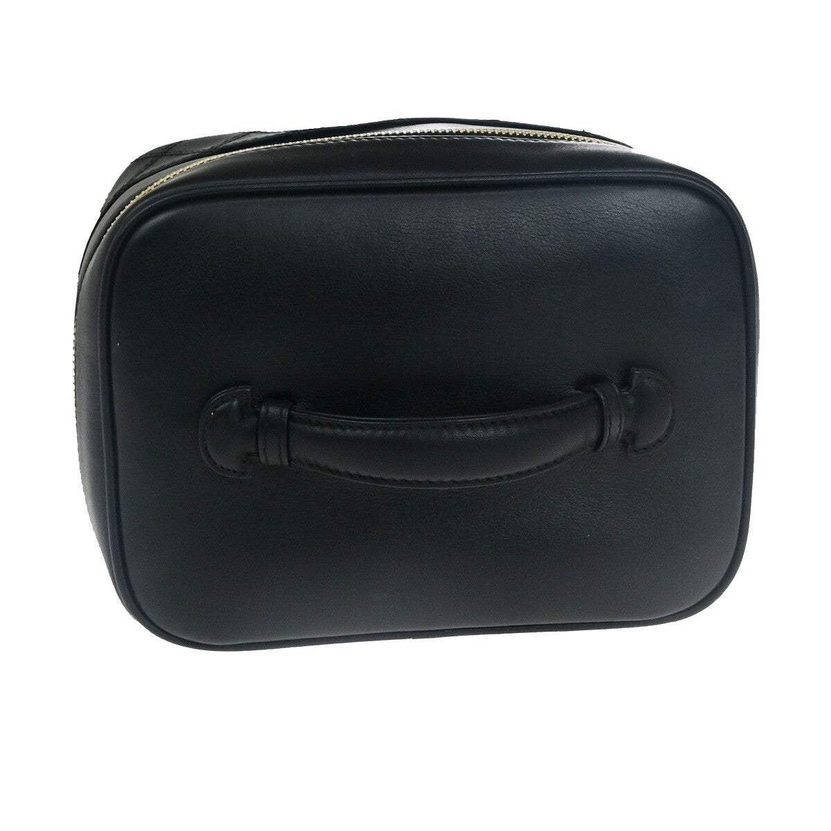 CHANEL CC Logo Bicolore Vanity Hand Bag Leather Black GHW Italy 77RK577