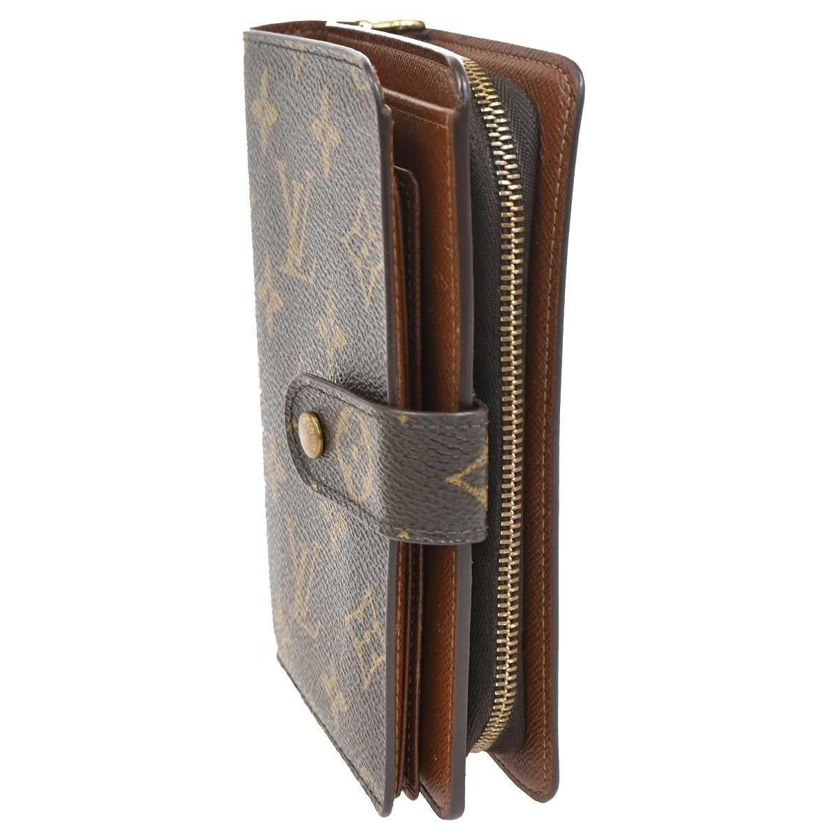 LOUIS VUITTON Porte Papier Zip Bifold Wallet Monogram Leather M61207 62KD008