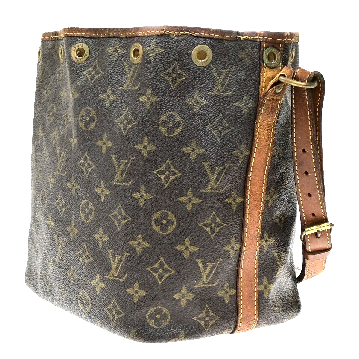 LOUIS VUITTON Petit Noe Drawstring Shoulder Bag Monogram Leather M42226 62ED538