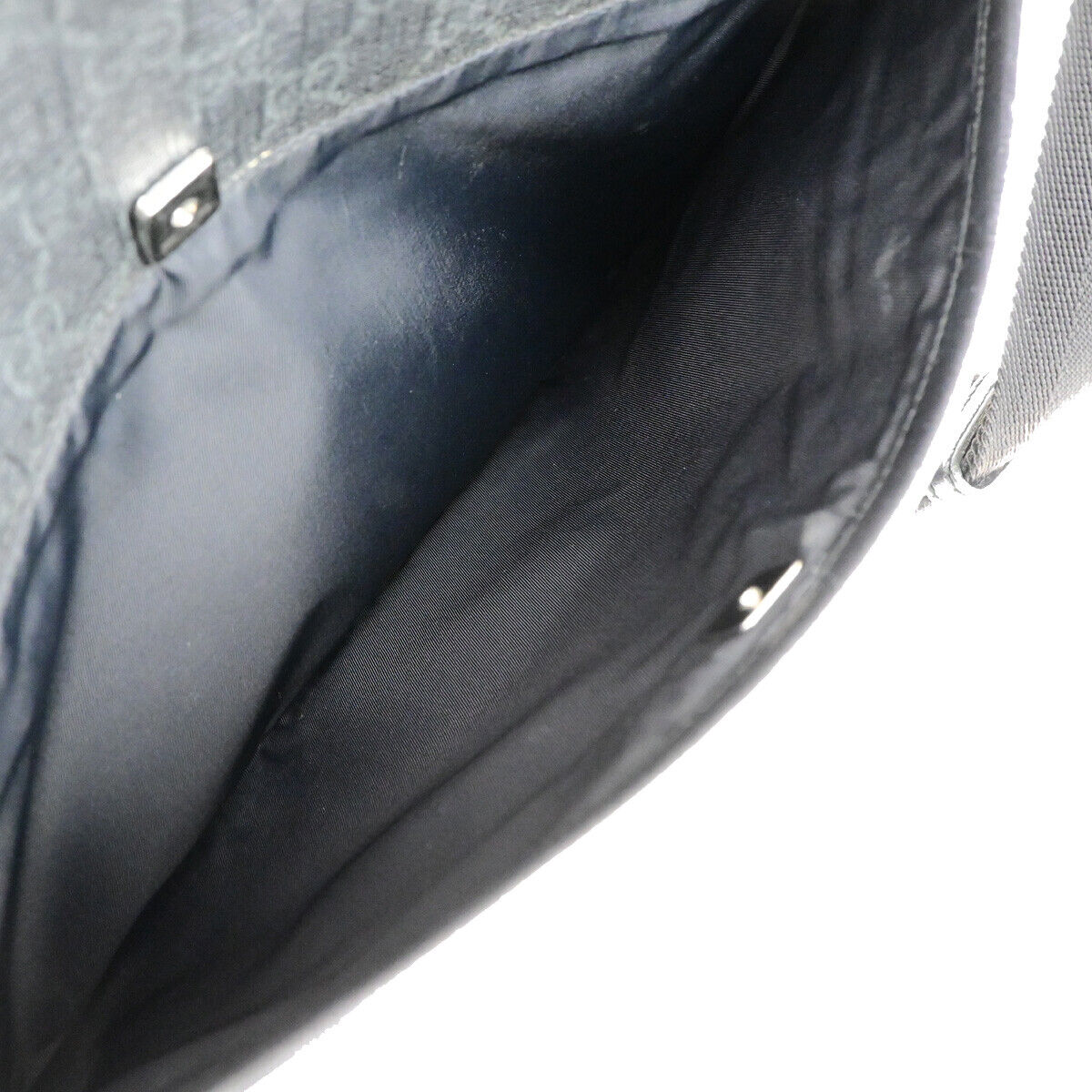 GUCCI Logo GG Pattern Crossbody Shoulder Bag PVC Leather Black Italy 10RK725