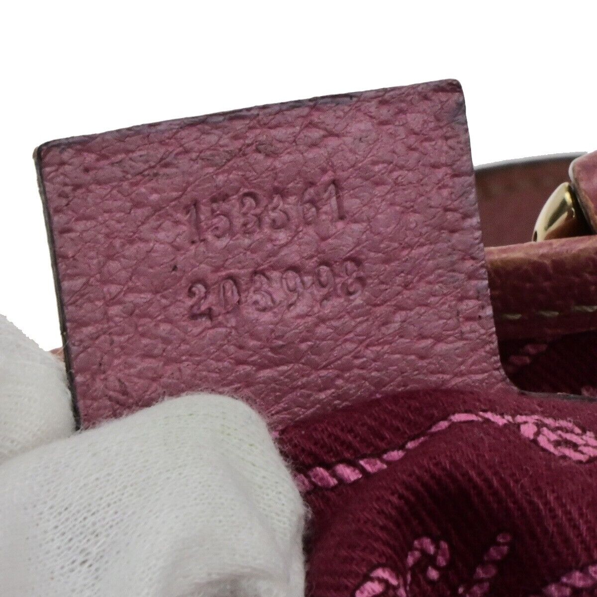GUCCI Logo GG Pattern Shoulder Hand Bag Canvas Leather Brown Pink GHW 65EE117