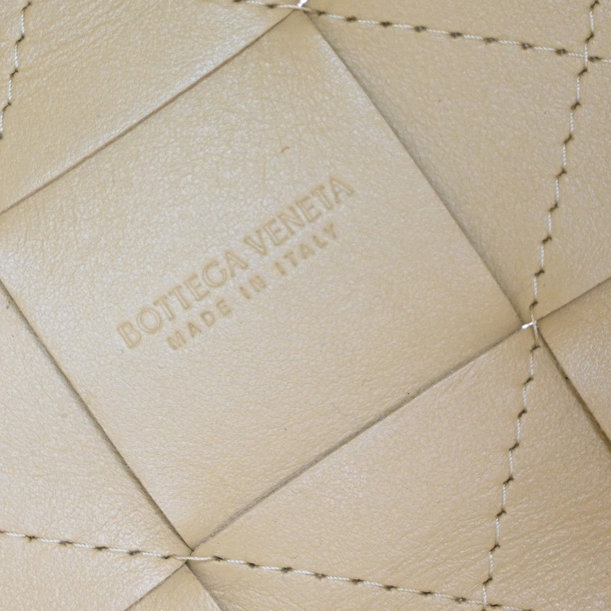 BOTTEGA VENETA Cassette Bucket Drawstring Shoulder Bag Leather Beige 95RF957