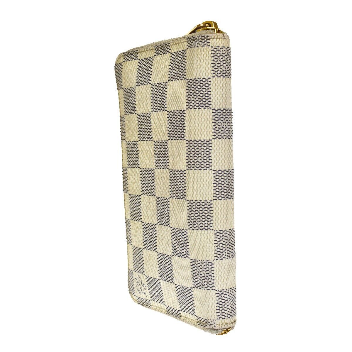 LOUIS VUITTON Zippy Compact Wallet Damier Azur Leather White N60029 69GA843