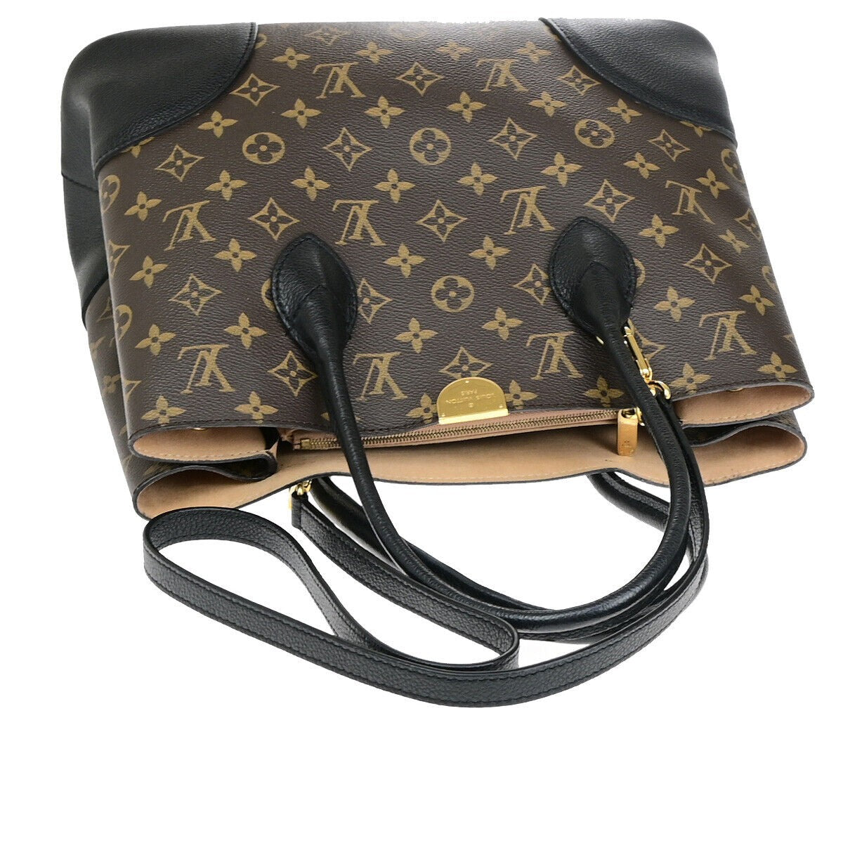 LOUIS VUITTON Flandrin 2Way Hand Bag Monogram Leather BN Black M41595 689RK211