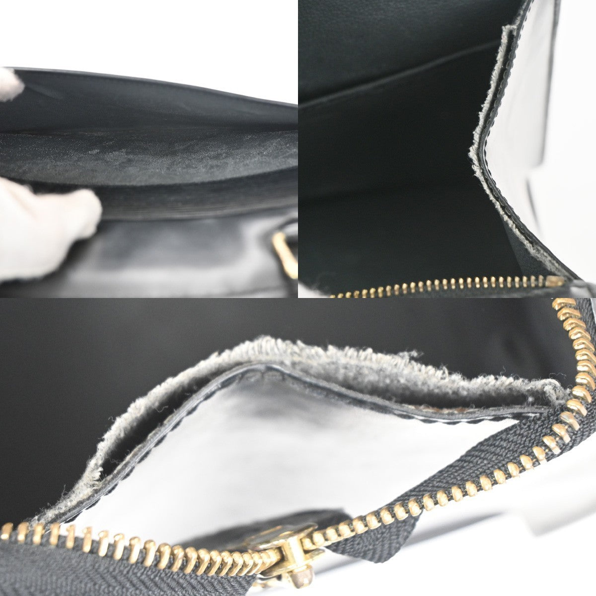 LOUIS VUITTON LV Logo Riviera Hand Bag Epi Leather Black France M48182 64KC348