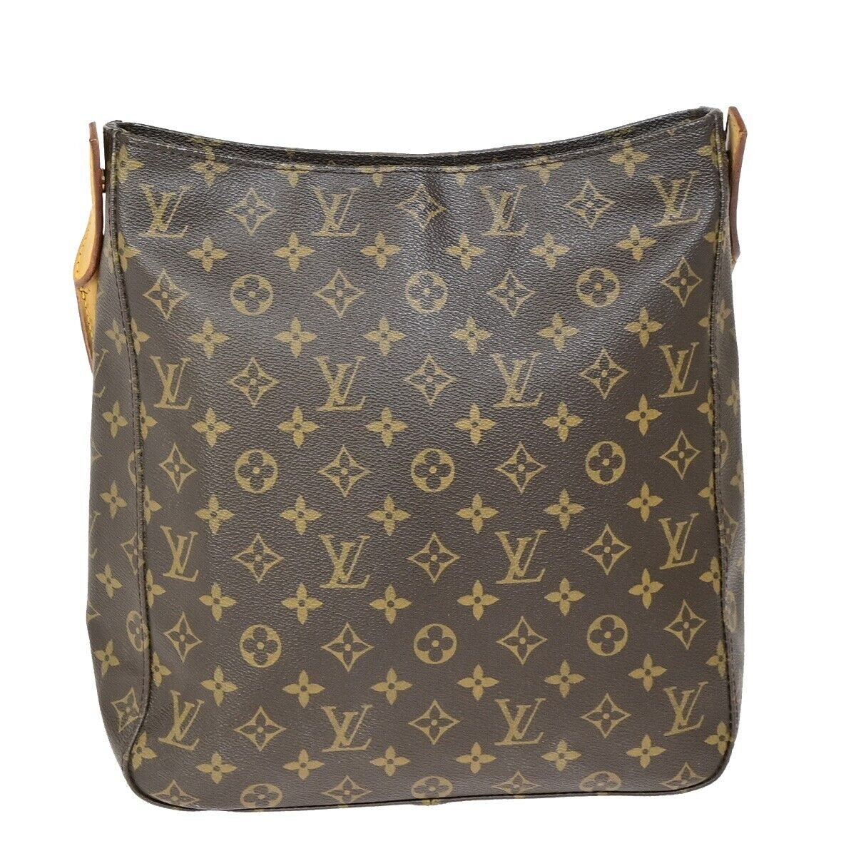 LOUIS VUITTON Logo Looping GM Shoulder Bag Monogram Leather Brown M51145 18FA754