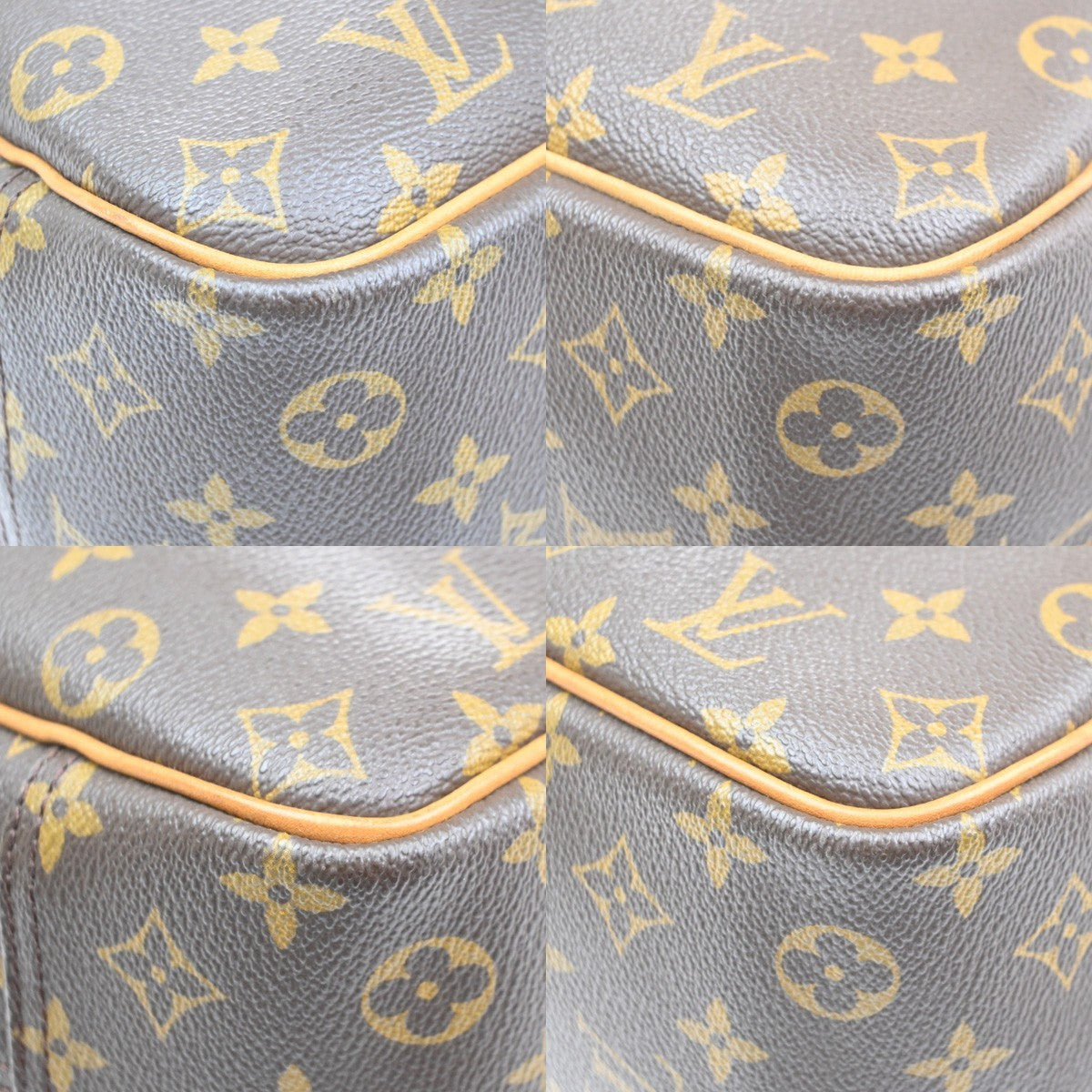 LOUIS VUITTON LV Logo Deauville Hand Bag Monogram Leather Brown M47270 72MA541