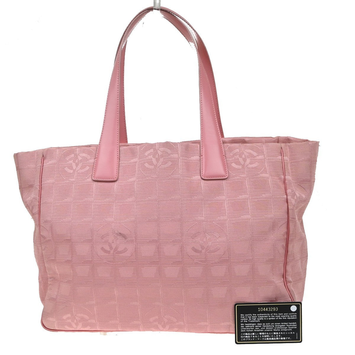 CHANEL CC Logo New Travel Line Shoulder Bag Nylon Leather Pink Italy 87EG406