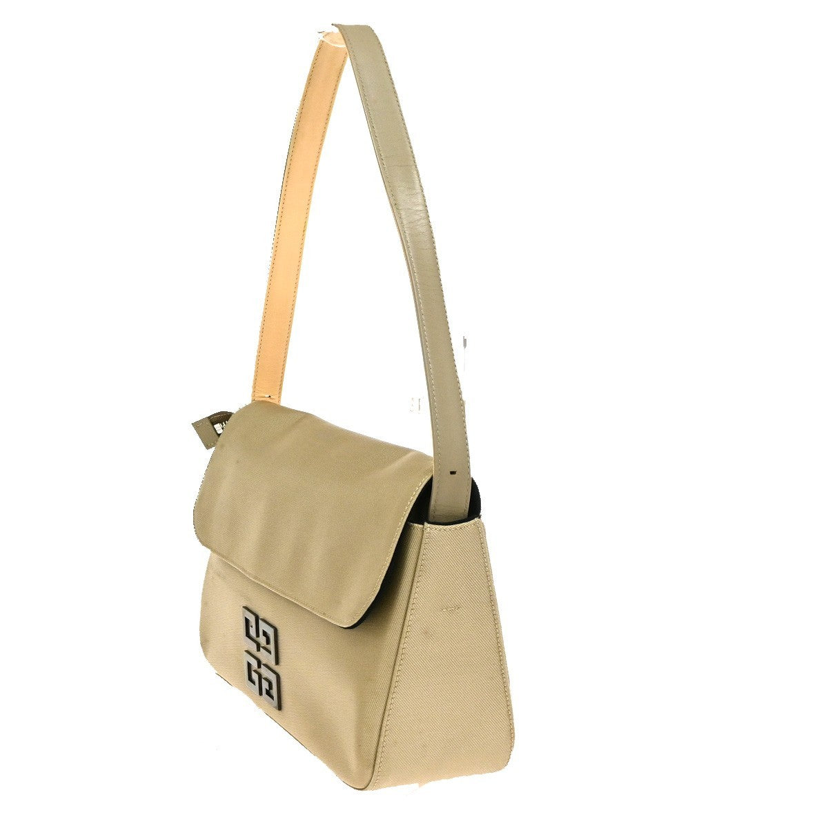 GIVENCHY 4G Logo  Hand Bag With Pouch Nylon Leather Beige SHW Japan 06CA843