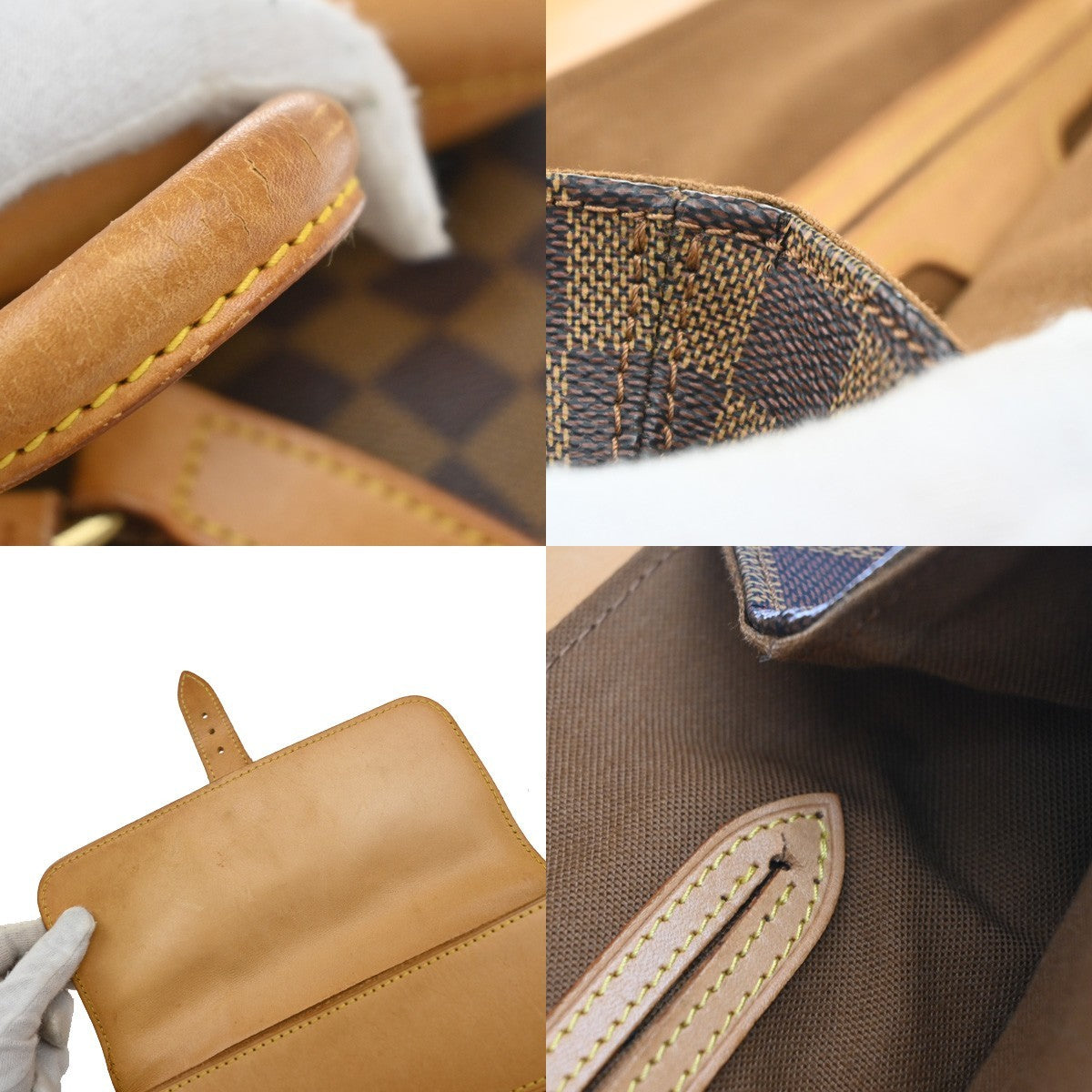 LOUIS VUITTON Logo Arlequin Backpack Bag Damier Ebene Brown N99038 50KB386