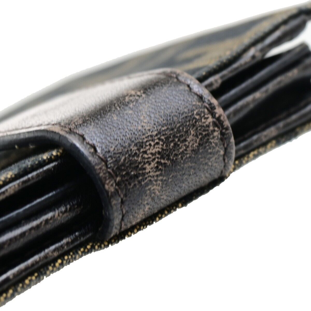 FENDI Logo Zucca Pattern Bifold Wallet Purse Canvas Leather Brown Italy 07KA395