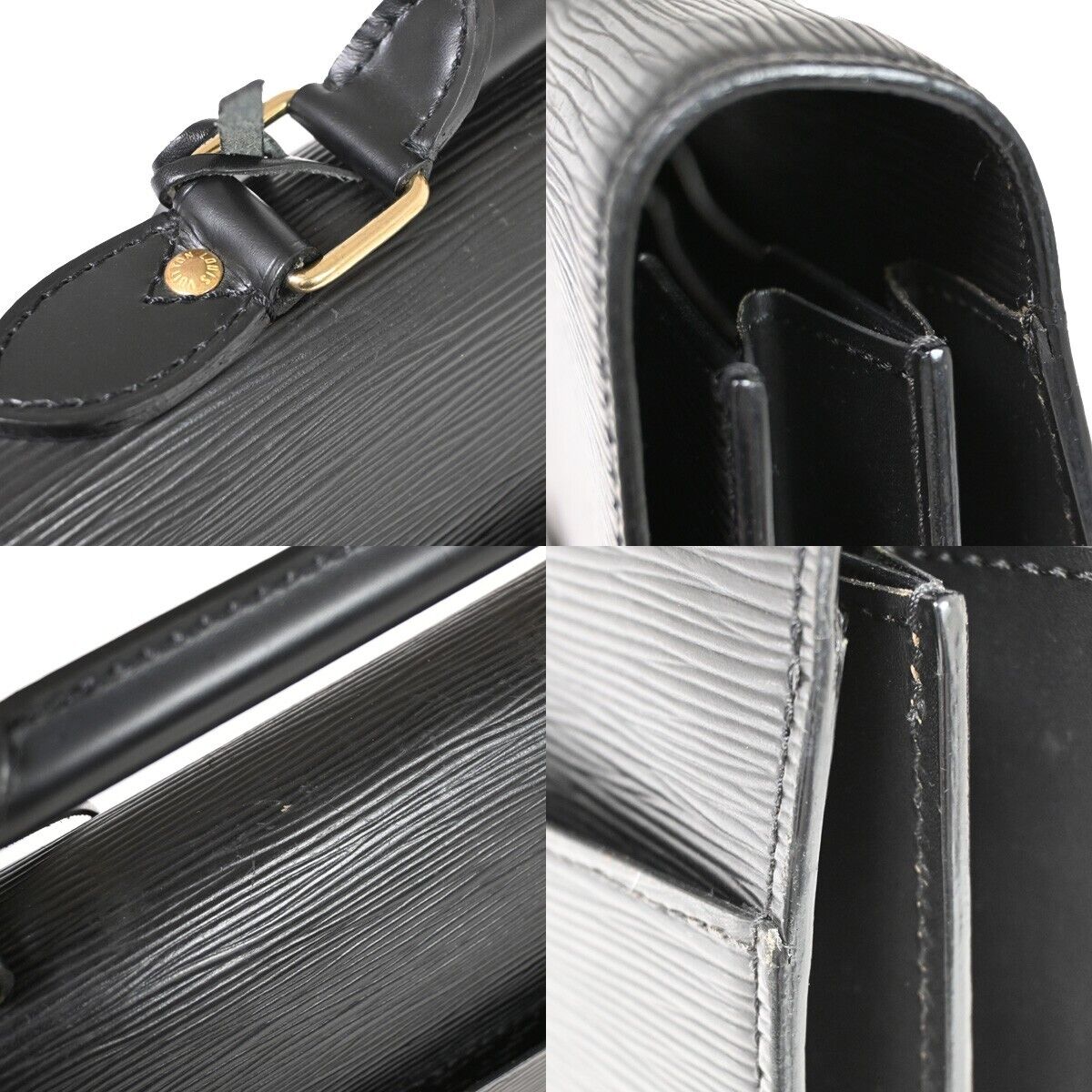 LOUIS VUITTON Serviette Conseiller Hand Bag Epi Leather Black M54422 65SH389