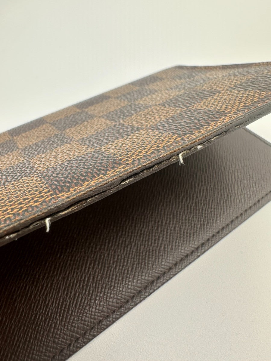 LOUIS VUITTON Agenda Poche Cover Damier Ebene Leather Brown Spain R20703 66KC966
