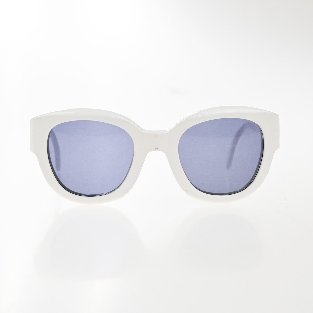 CHANEL Logo Sunglasses Eye Wear Plastic Black White 05247 Italy 68RP135