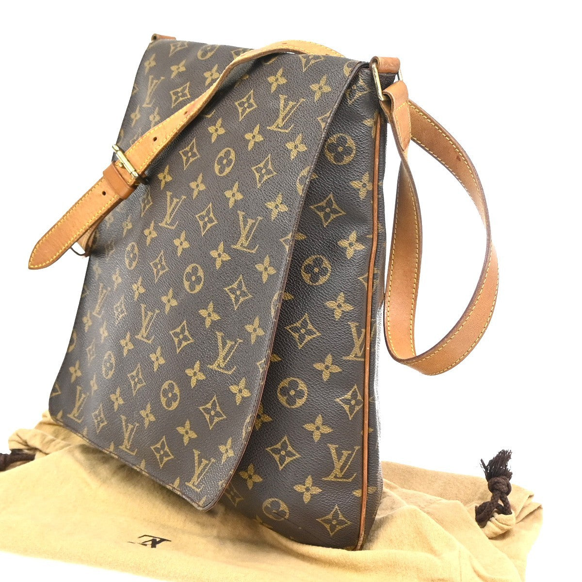 LOUIS VUITTON Musette Shoulder Bag Monogram Leather Brown France M51256 81KC182