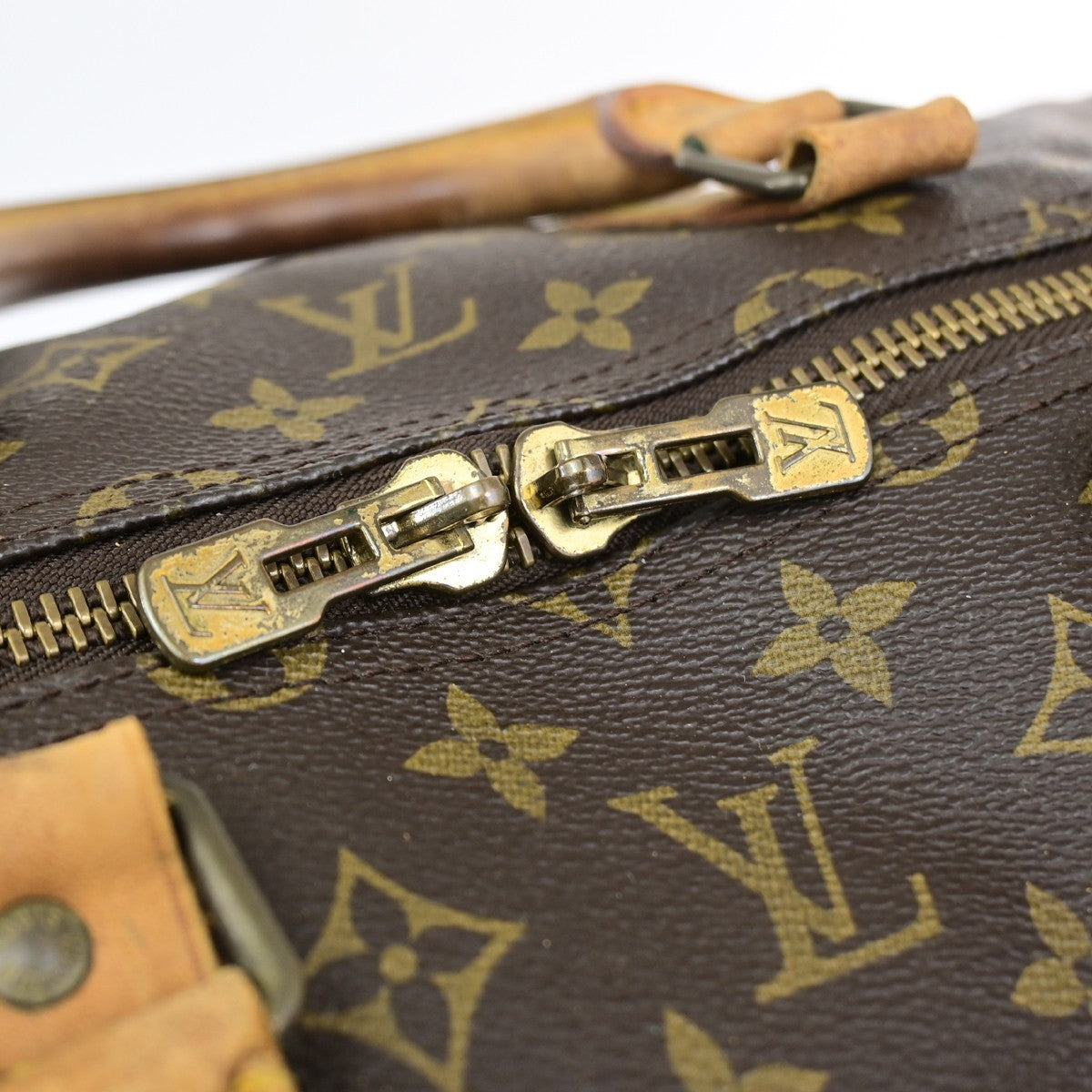 LOUIS VUITTON Keepall 55 Travel Hand Bag Monogram Leather Brown M41424 35YJ255