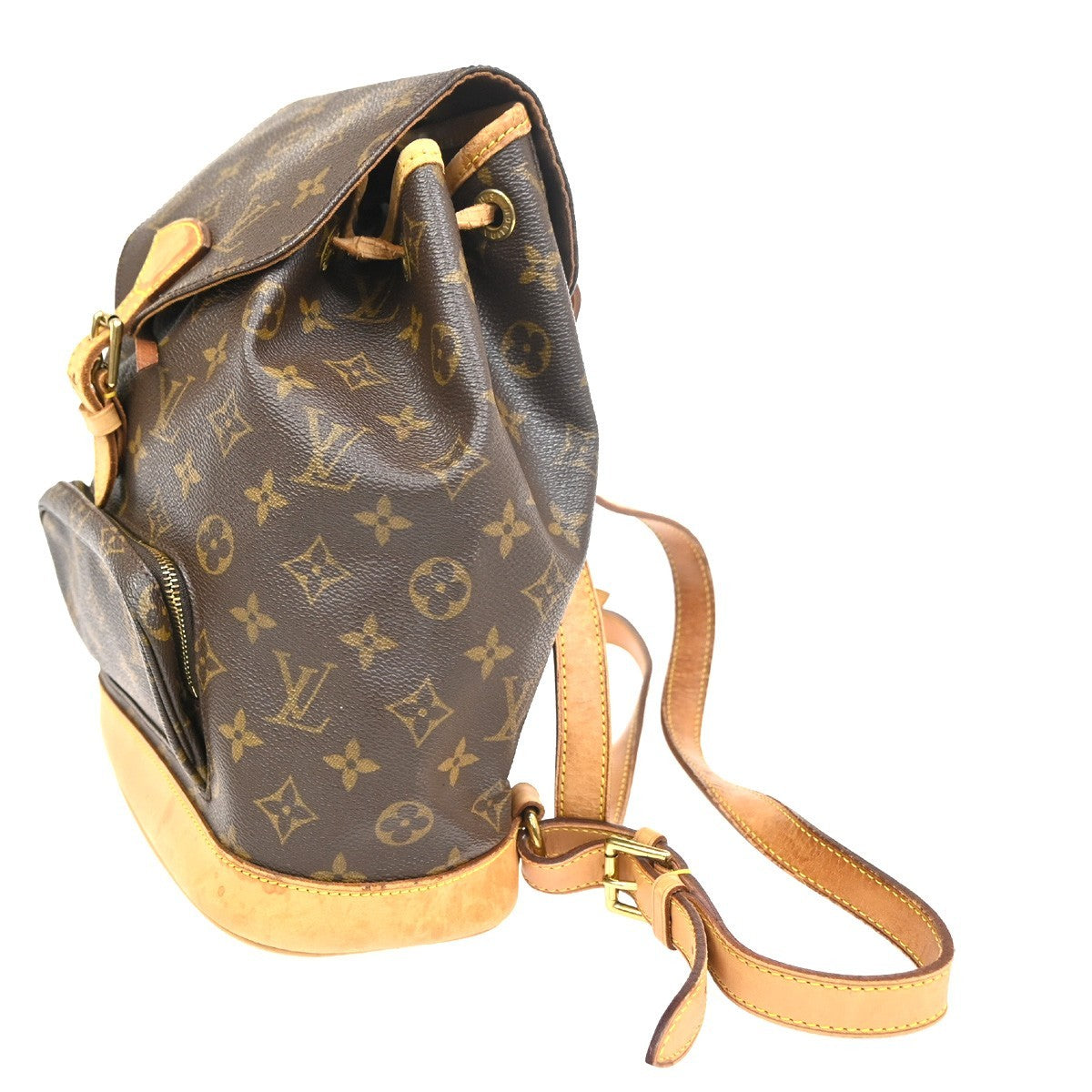 LOUIS VUITTON Montsouris MM Backpack Bag Monogram Leather Brown M51136 77CA673