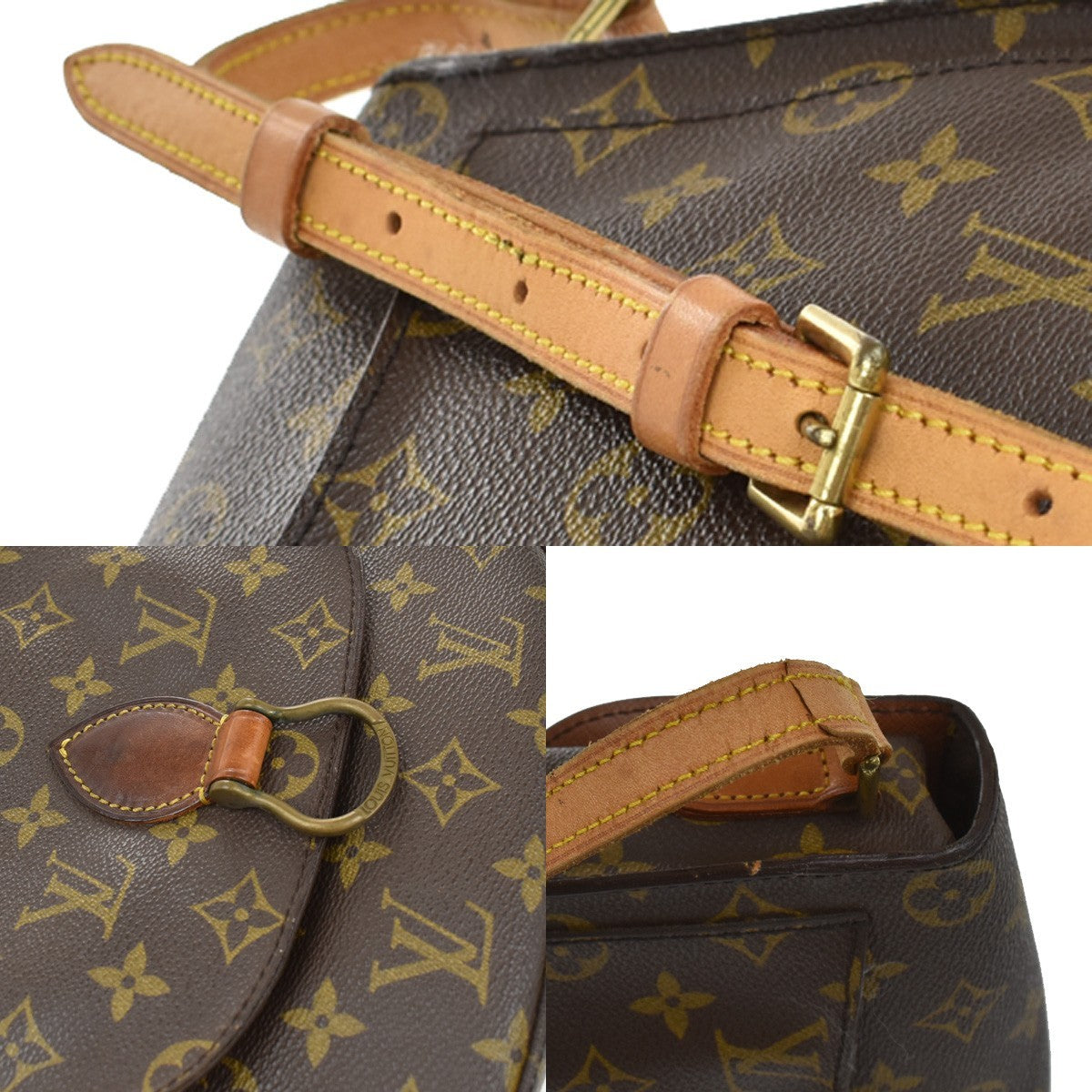 LOUIS VUITTON Saint Cloud MM Shoulder Bag Monogram Leather Brown M51243 36KB309