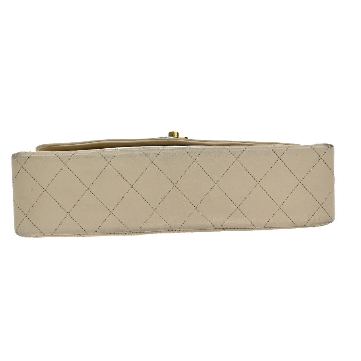 CHANEL CC Double Flap Paris Matelasse Chain Shoulder Bag Beige France 675RF822
