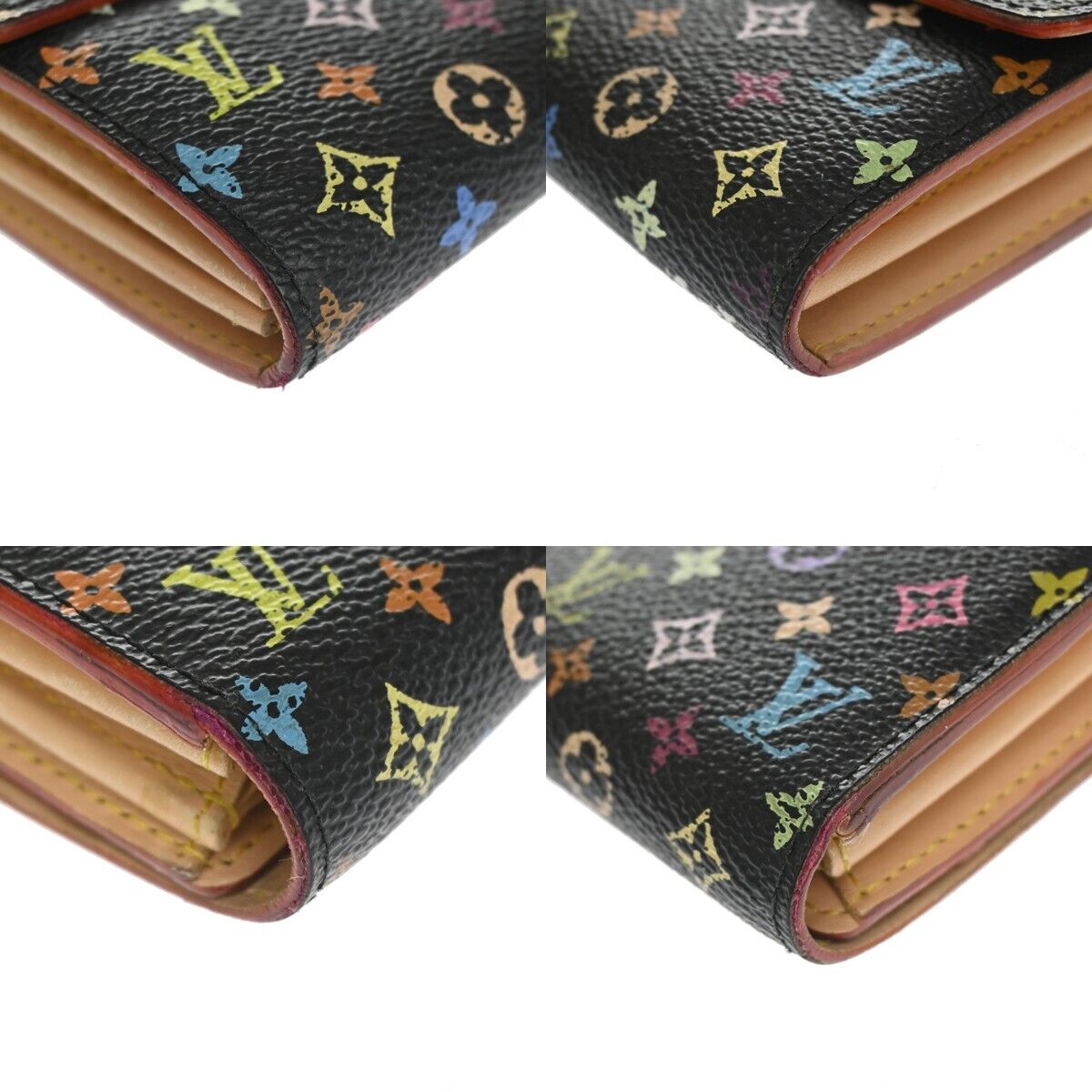 LOUIS VUITTON Sarah Long Bifold Wallet Monogram Multi Black Beige M93533 37GA258
