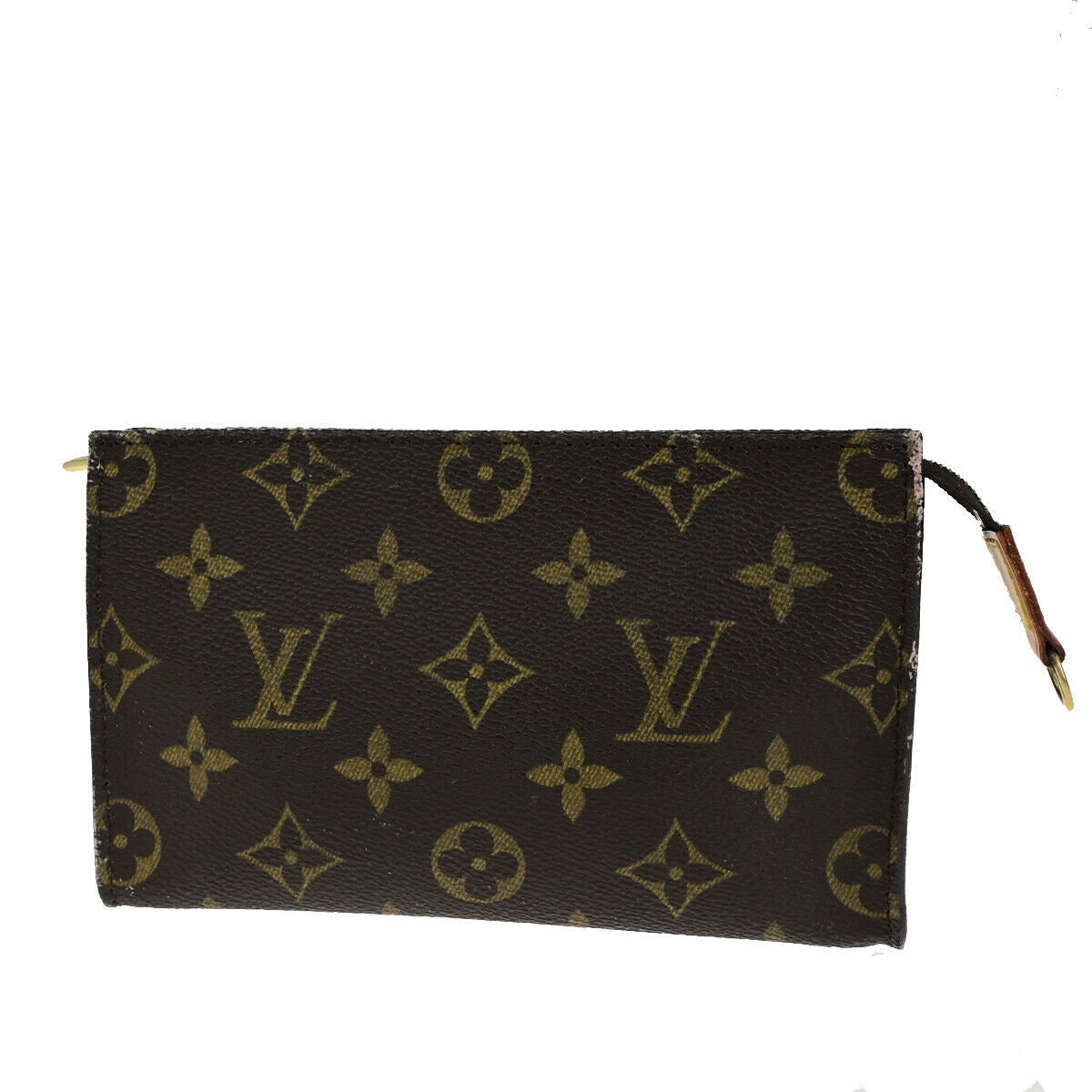 LOUIS VUITTON Logo BUCKET PM Pouch Bag Monogram Leather Brown France 04YG706