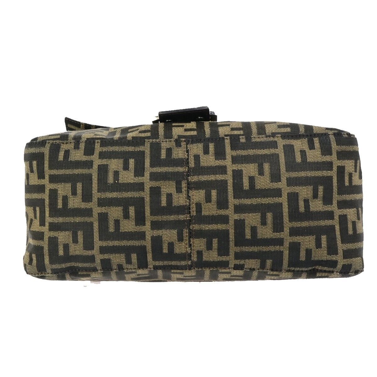 FENDI Logo Mamma Zucca Pattern Shoulder Bag Canvas Leather Brown SHW 74FB302