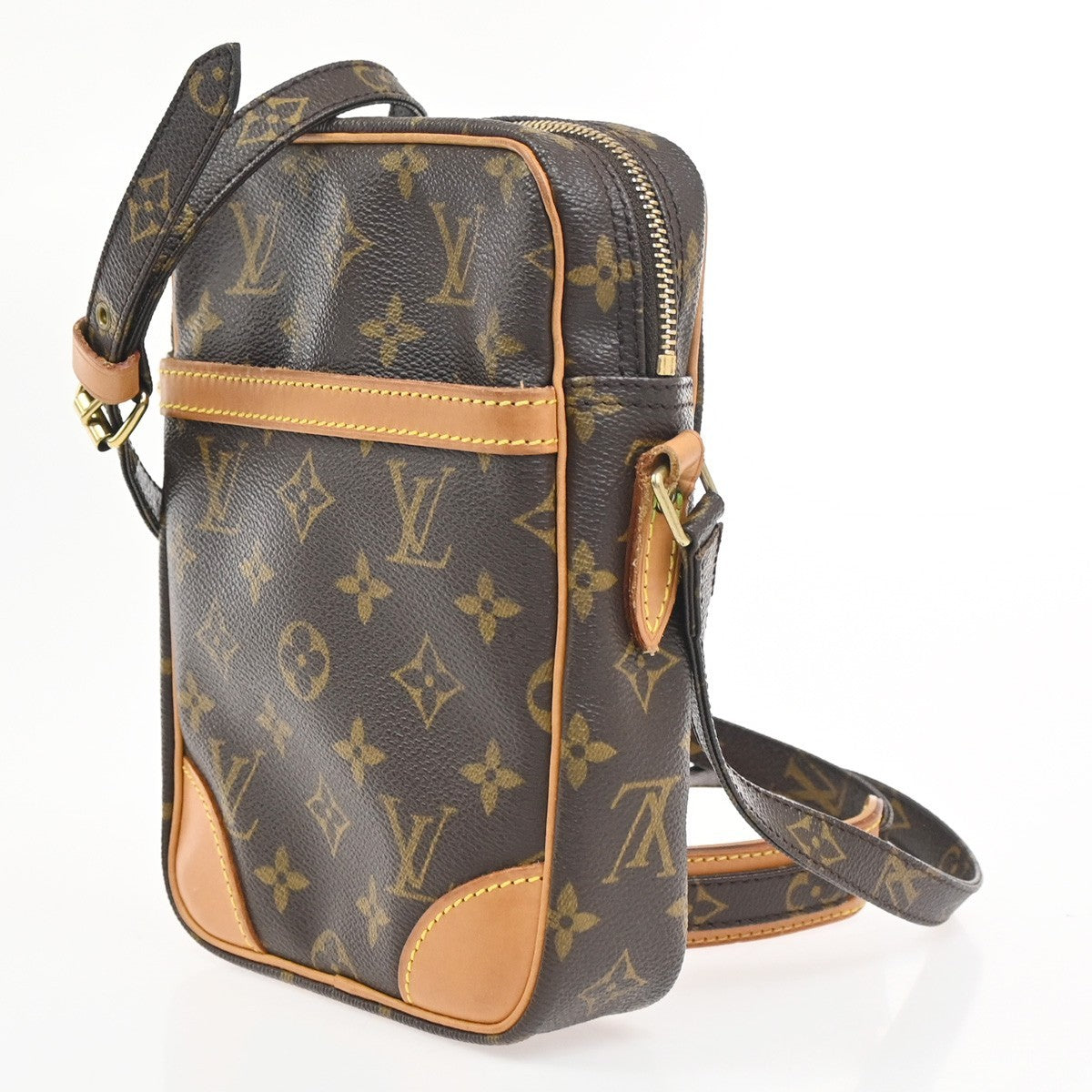 LOUIS VUITTON Danube Shoulder Bag Monogram Leather Brown France M45266 35KC729