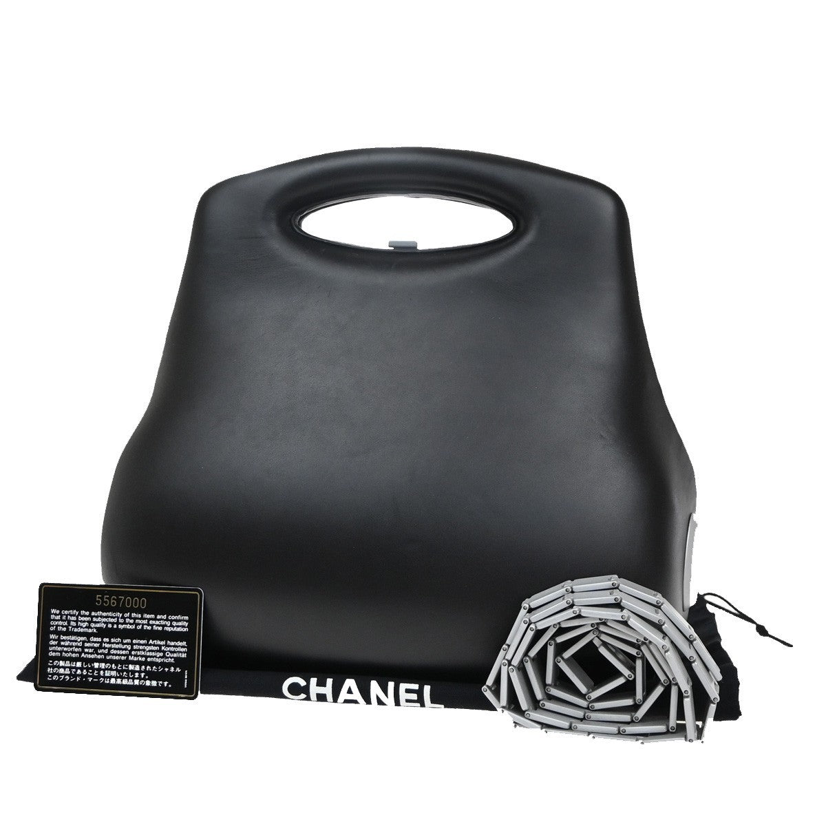 CHANEL CC Logo 2 Way Hip Shoulder Hand Bag Leather Plastic Black 95RF836
