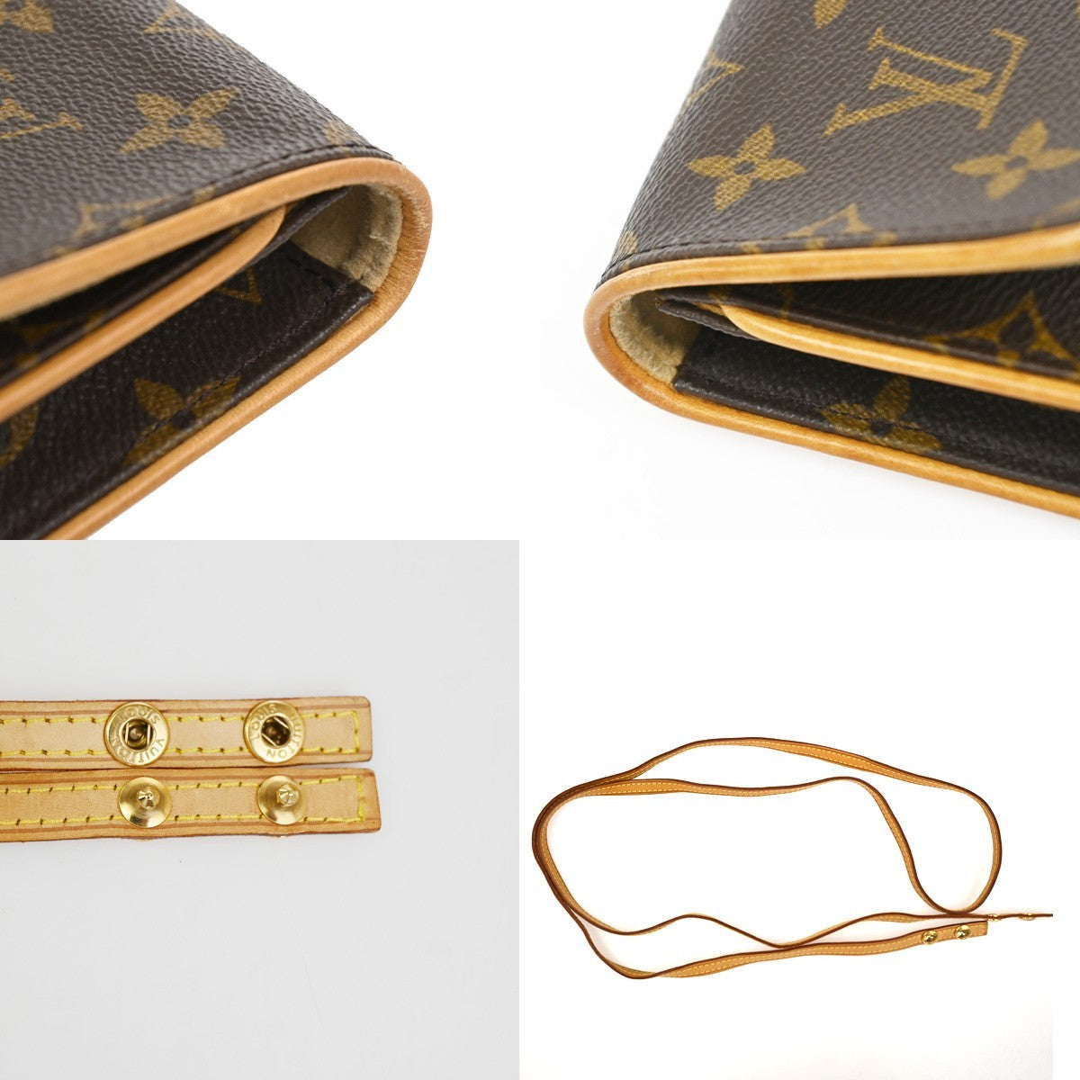 LOUIS VUITTON Pochette Twin GM 2Way Shoulder Bag Monogram Brown M51852 84TA638