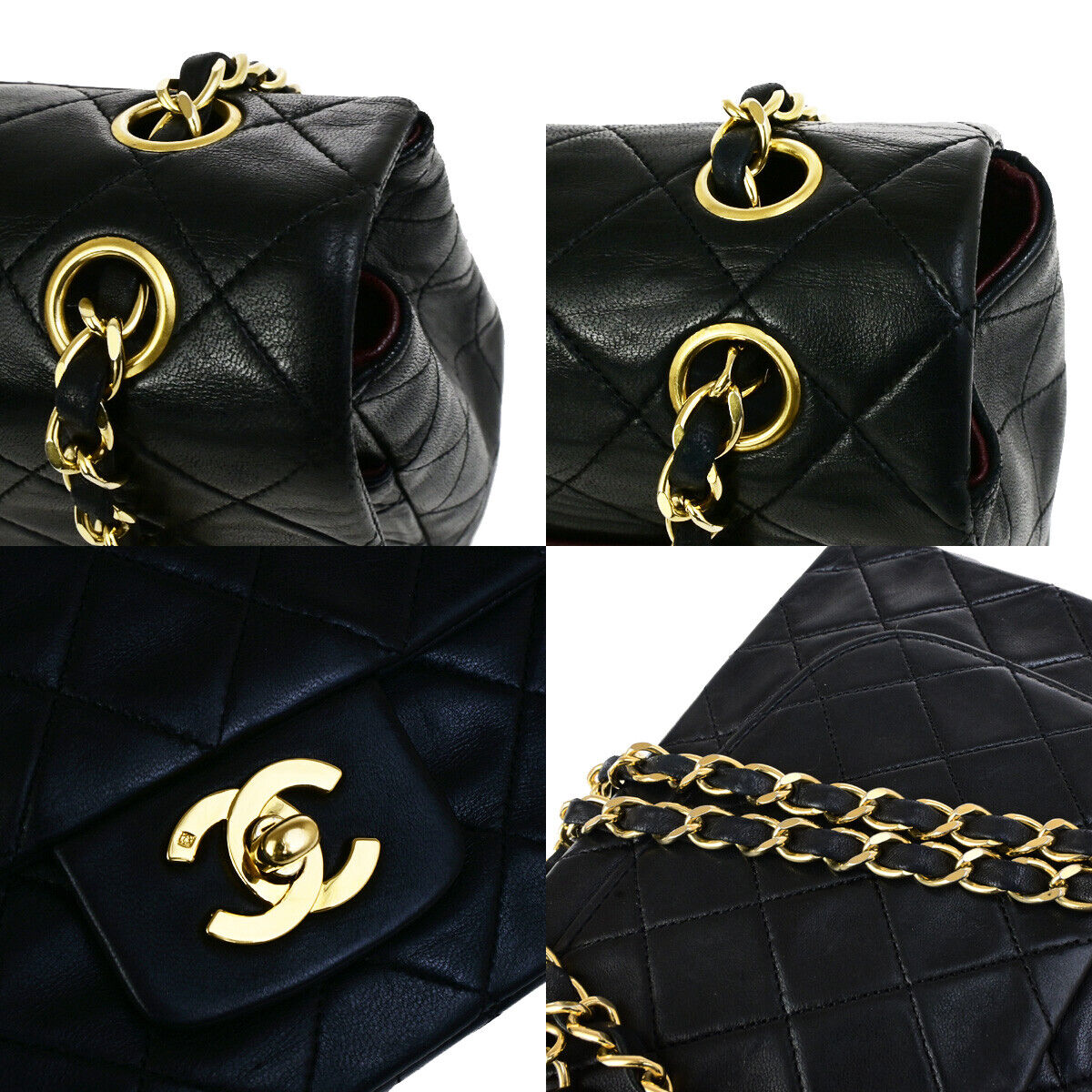 CHANEL CC Matelasse 27 Chain Shoulder Bag Lambskin Leather Black GHW 391RK860