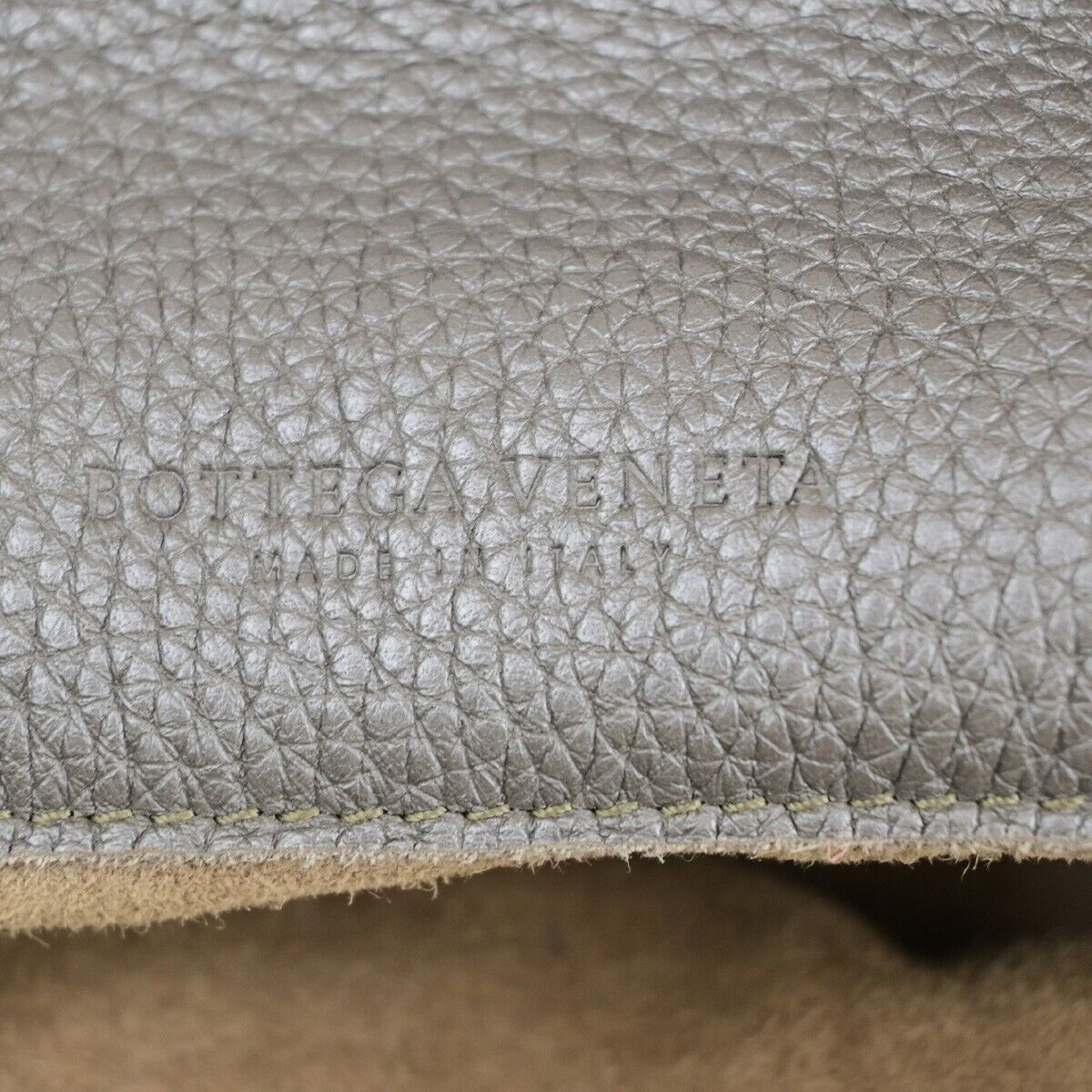 BOTTEGA VENETA Logo Hobo Shoulder Hand Bag Leather Gray Italy 31EC688