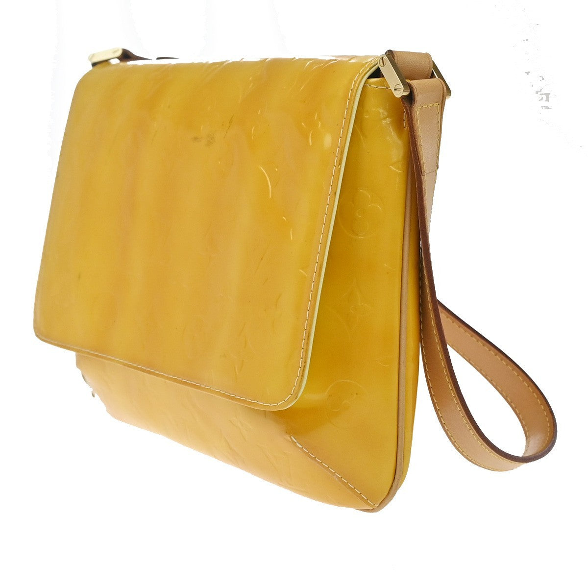 LOUIS VUITTON Thompson Street Shoulder Bag Monogram Vernis Yellow M91071 65KC803