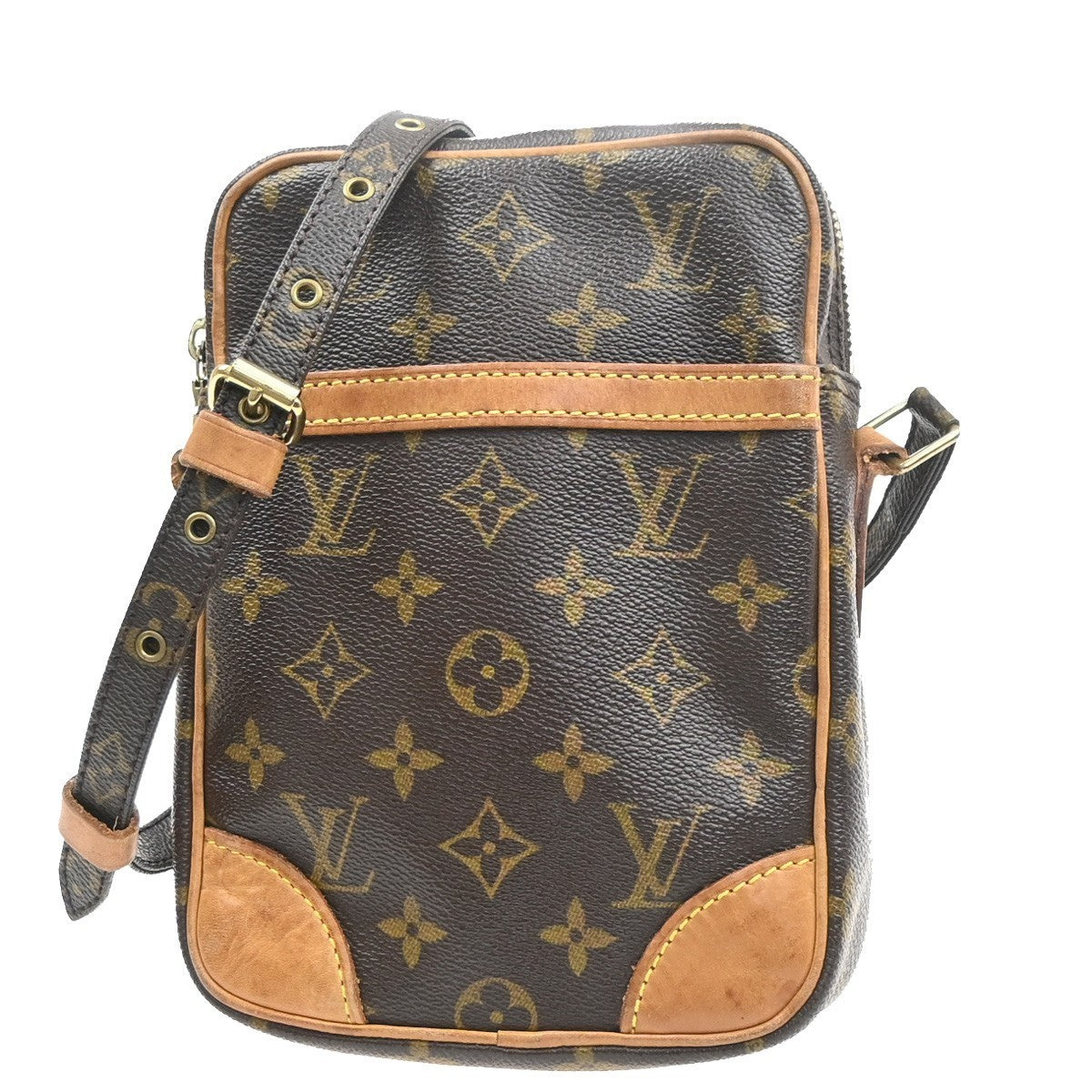 LOUIS VUITTON Danube Shoulder Bag Monogram Leather Brown France M45266 82MA554