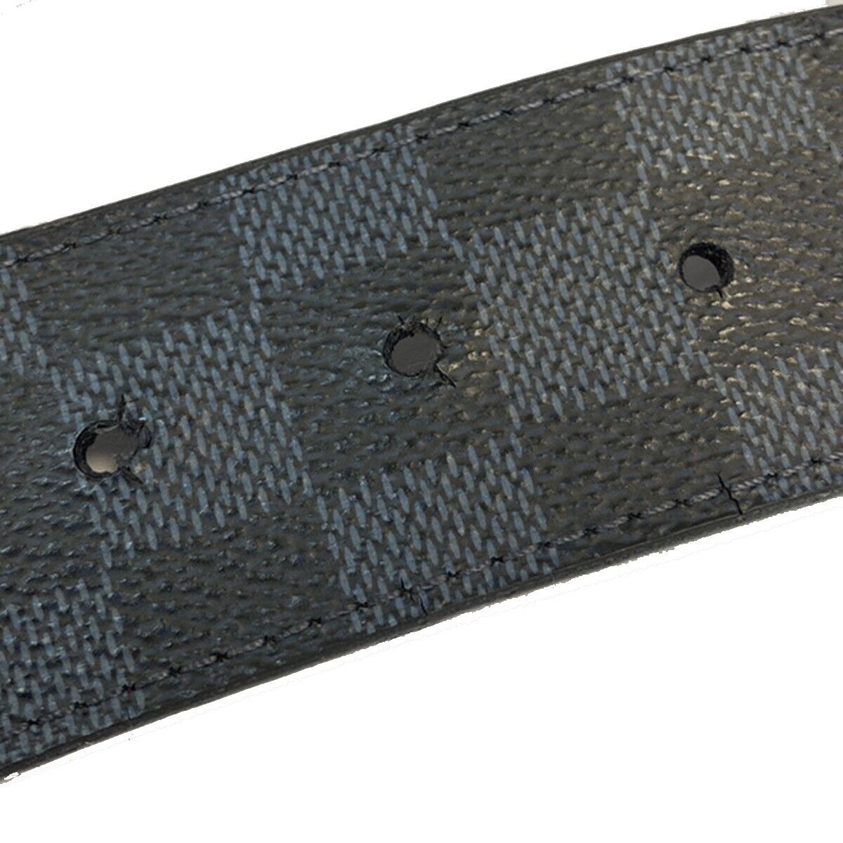 LOUIS VUITTON Ceinture Initiales Belt Damier Graphit Leather BK M0087 32ED271