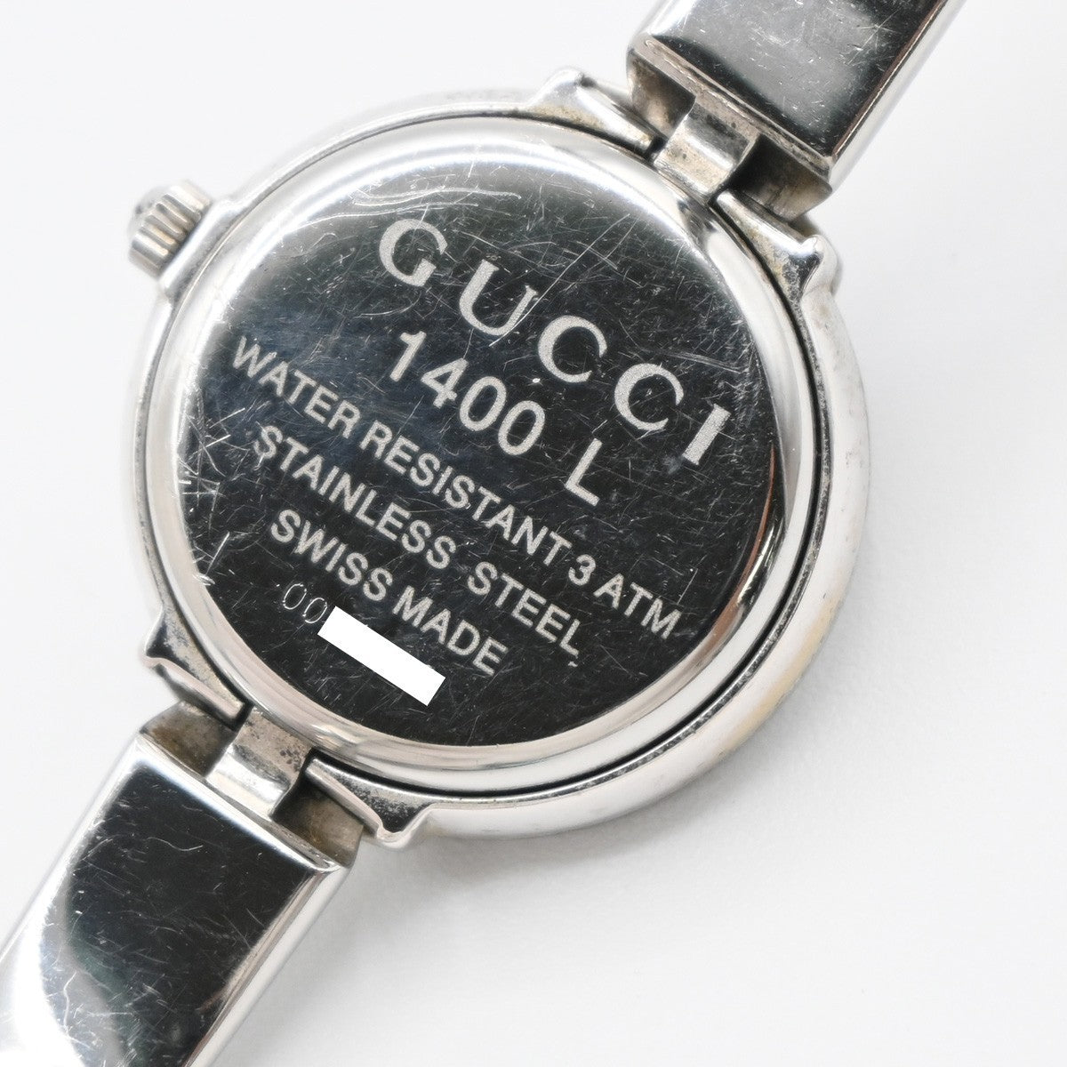 GUCCI 1400L Watch Quartz Bangle Bracelet 25 mm Stainless Steel Silver 02LC586