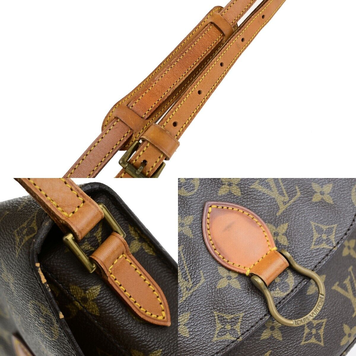 LOUIS VUITTON Saint Cloud MM Shoulder Bag Monogram Leather Brown M51243 35ED021