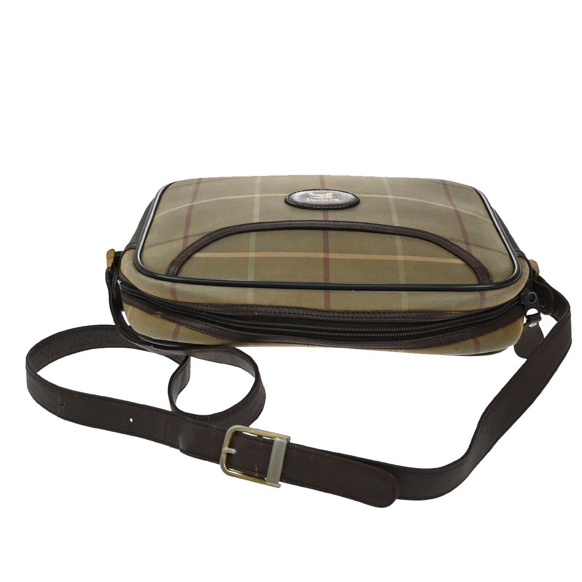 Burberrys Logo Shoulder Bag Check Canvas Leather Brown GHW 05KP098