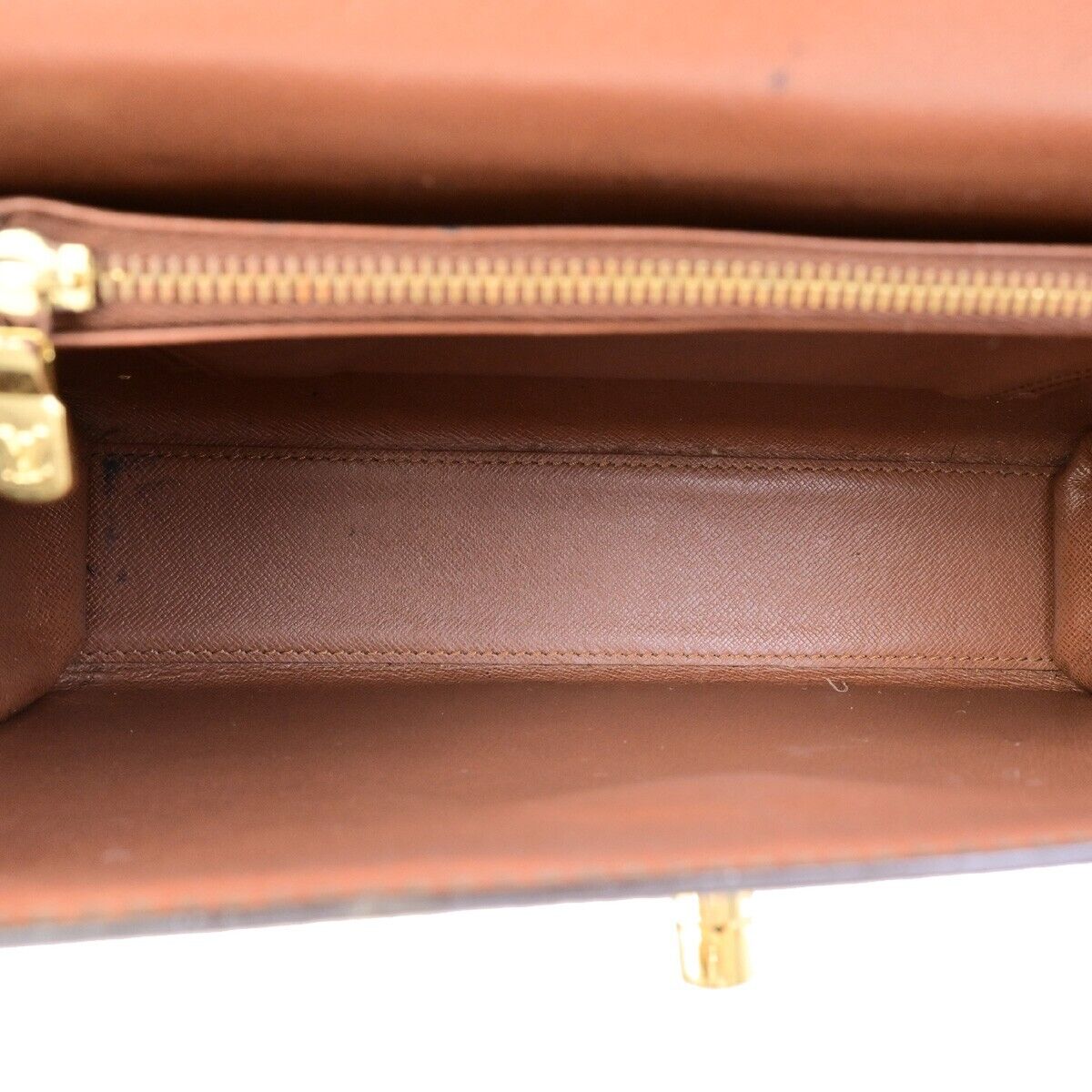 LOUIS VUITTON LV Logo Malesherbes Hand Bag Monogram Leather Brown M51379 65SJ507