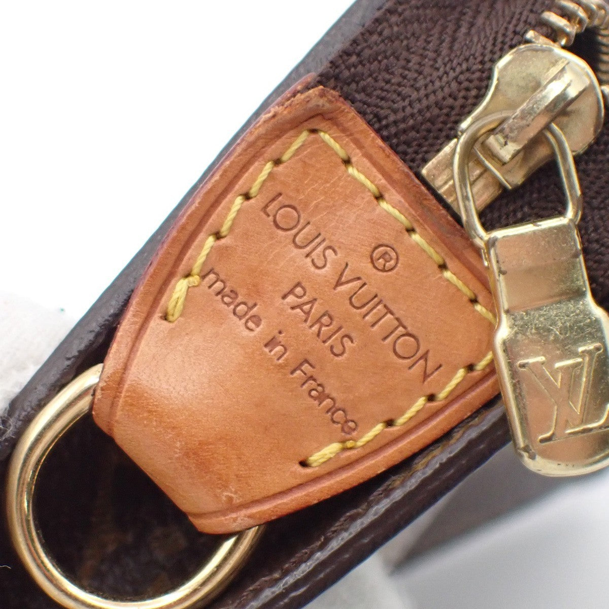 LOUIS VUITTON Logo BUCKET PM Pouch Bag Monogram Leather Brown France 60KB736