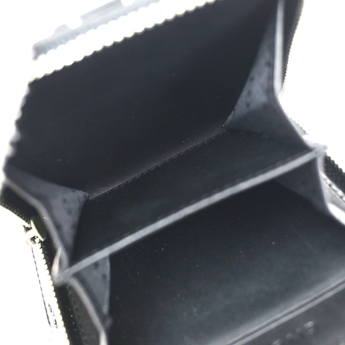 GIVENCHY Logo Zipper Compact Wallet Purse Leather Black SHW 04YJ252