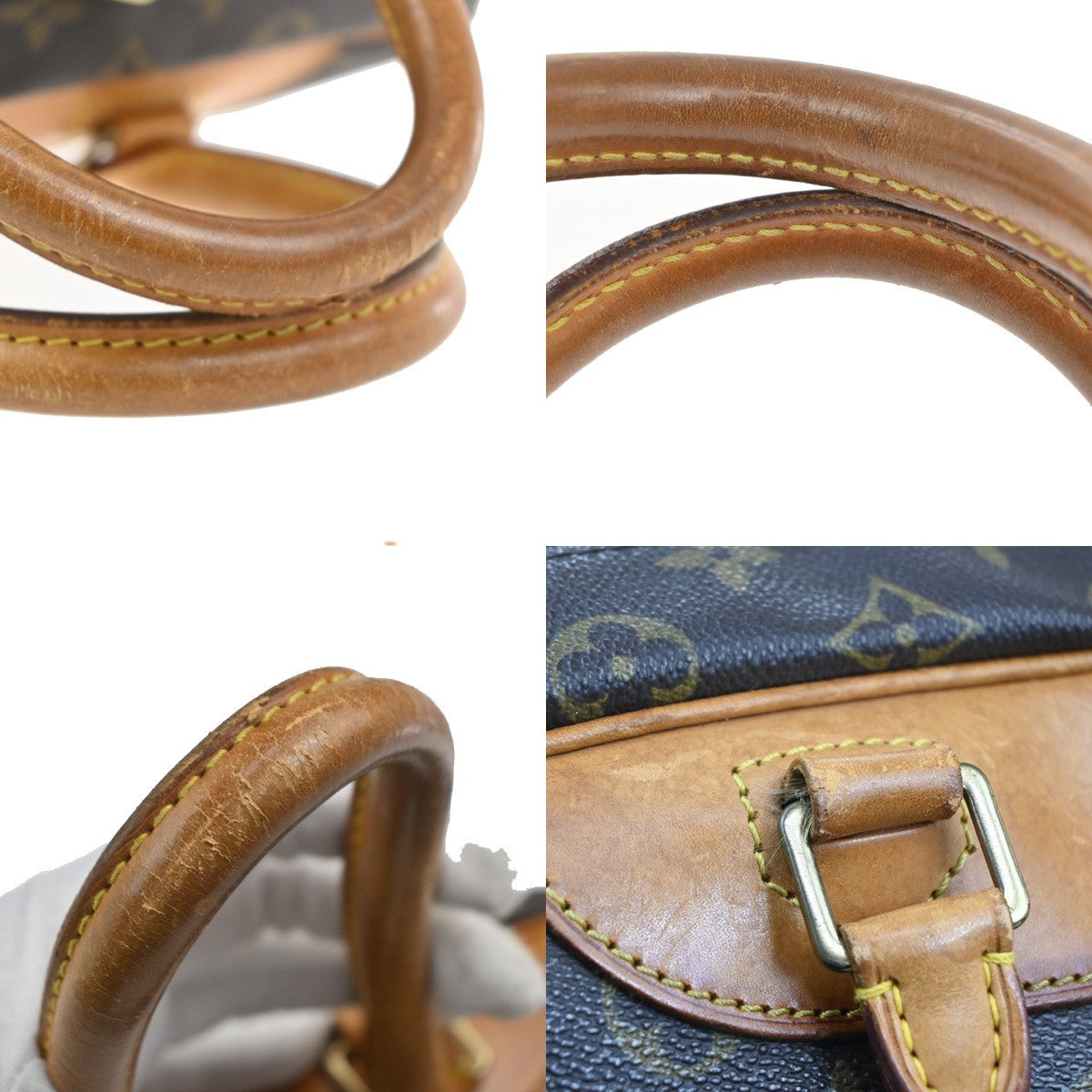 LOUIS VUITTON LV Logo Deauville Hand Bag Monogram Leather Brown M47270 34AA104