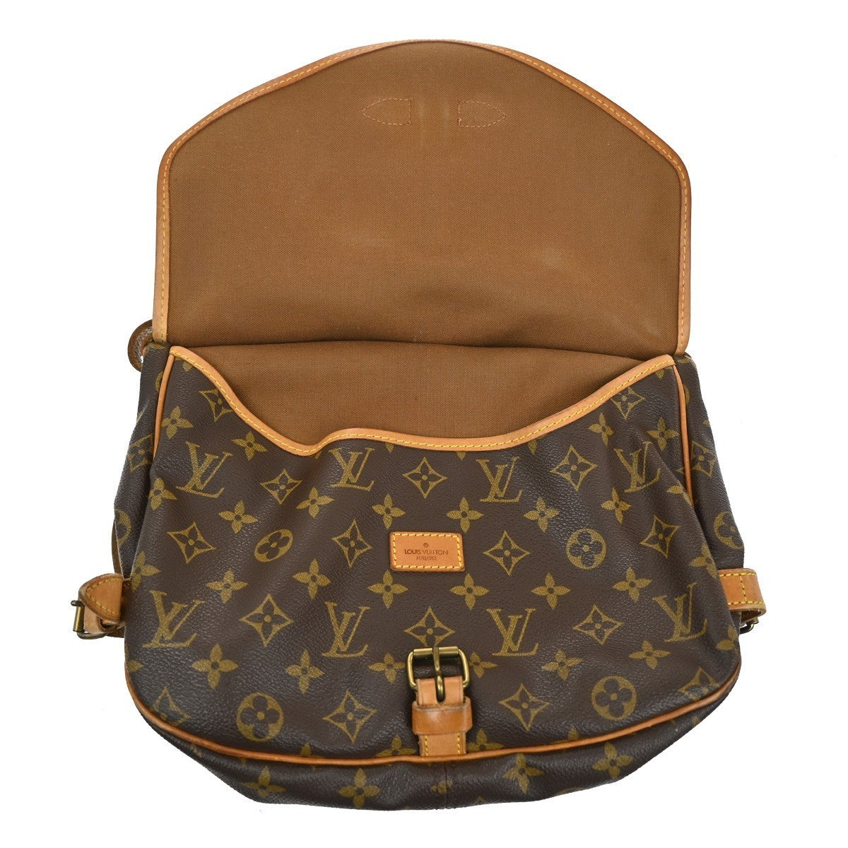LOUIS VUITTON Logo Saumur 30 Shoulder Bag Monogram Leather BN USA M42256 74MA145