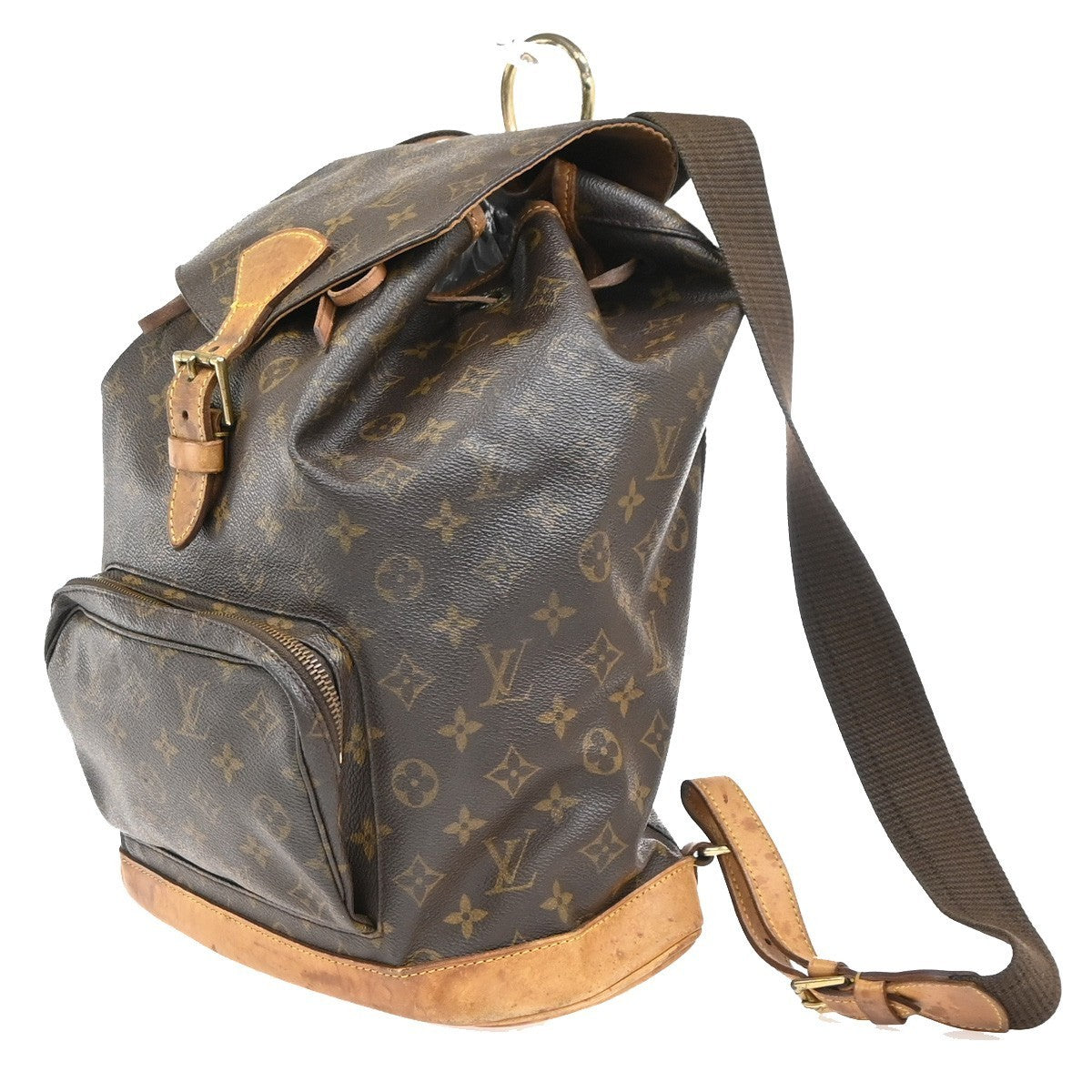 LOUIS VUITTON Montsouris GM Backpack Bag Monogram Leather Brown M51135 72CA811