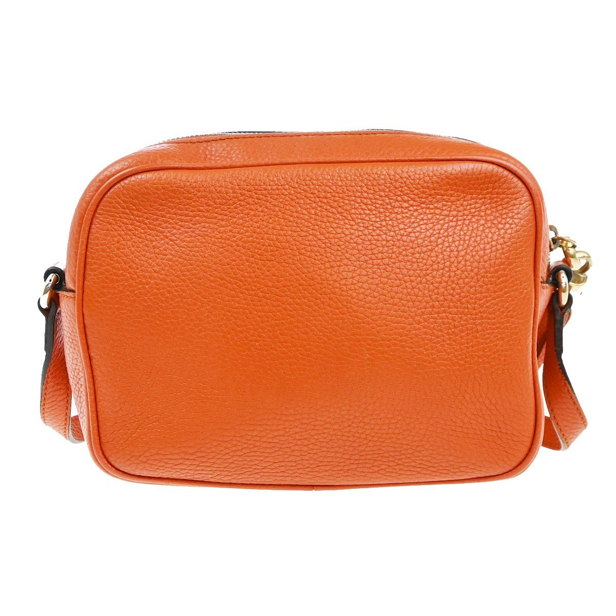 GUCCI Logo Soho Interlocking Crossbody Shoulder Bag Leather Orange GHW 12EG385