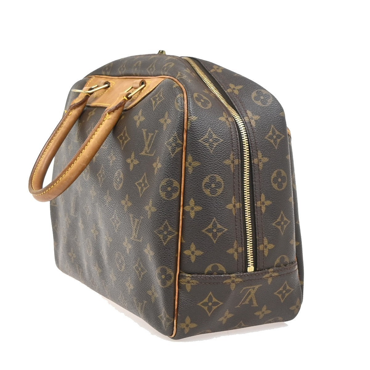 LOUIS VUITTON LV Logo Deauville Hand Bag Monogram Leather Brown M47270 70KD014